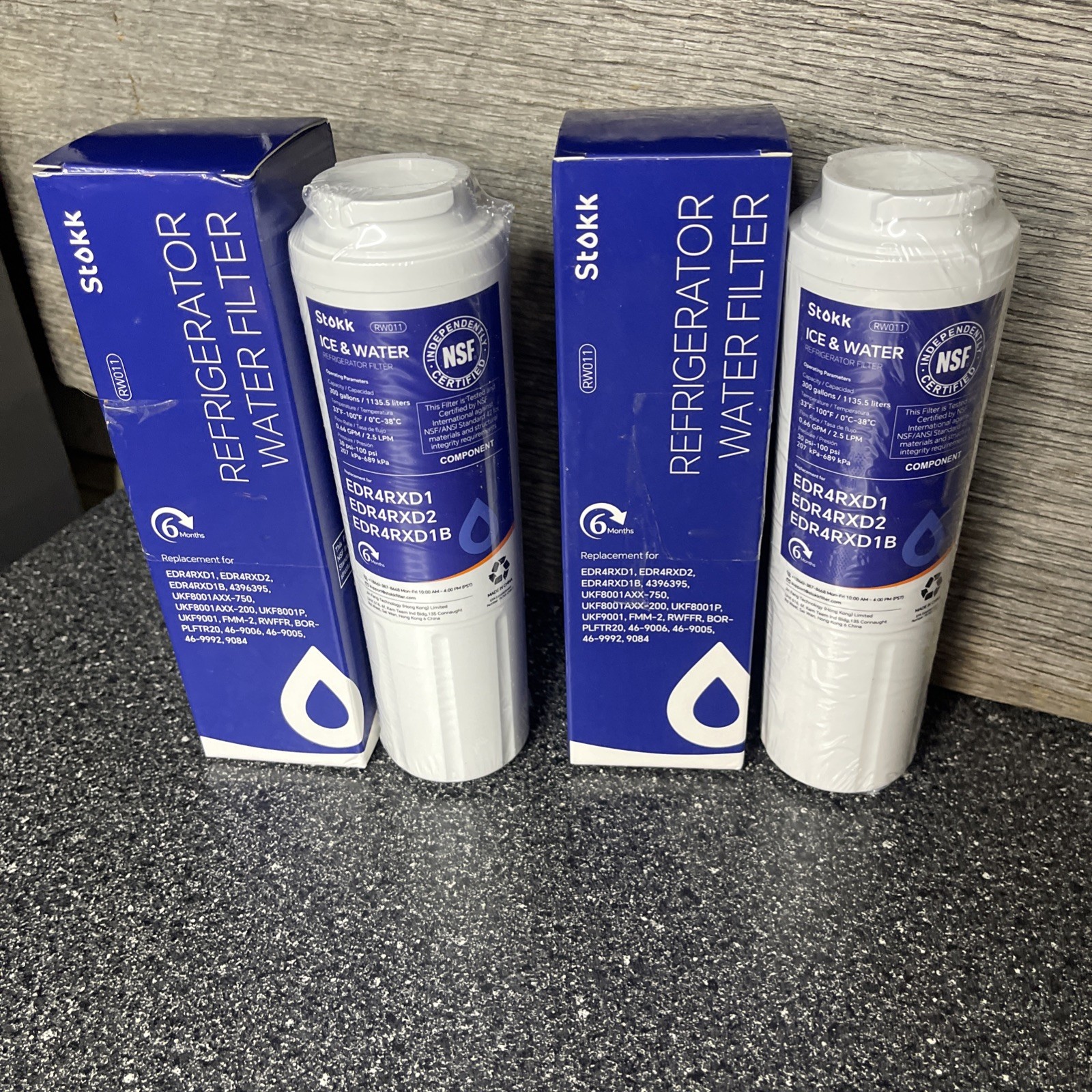 2pk Stokk RW011 Refrigerator Water Filter Replacement Compatible w Multiple Mods