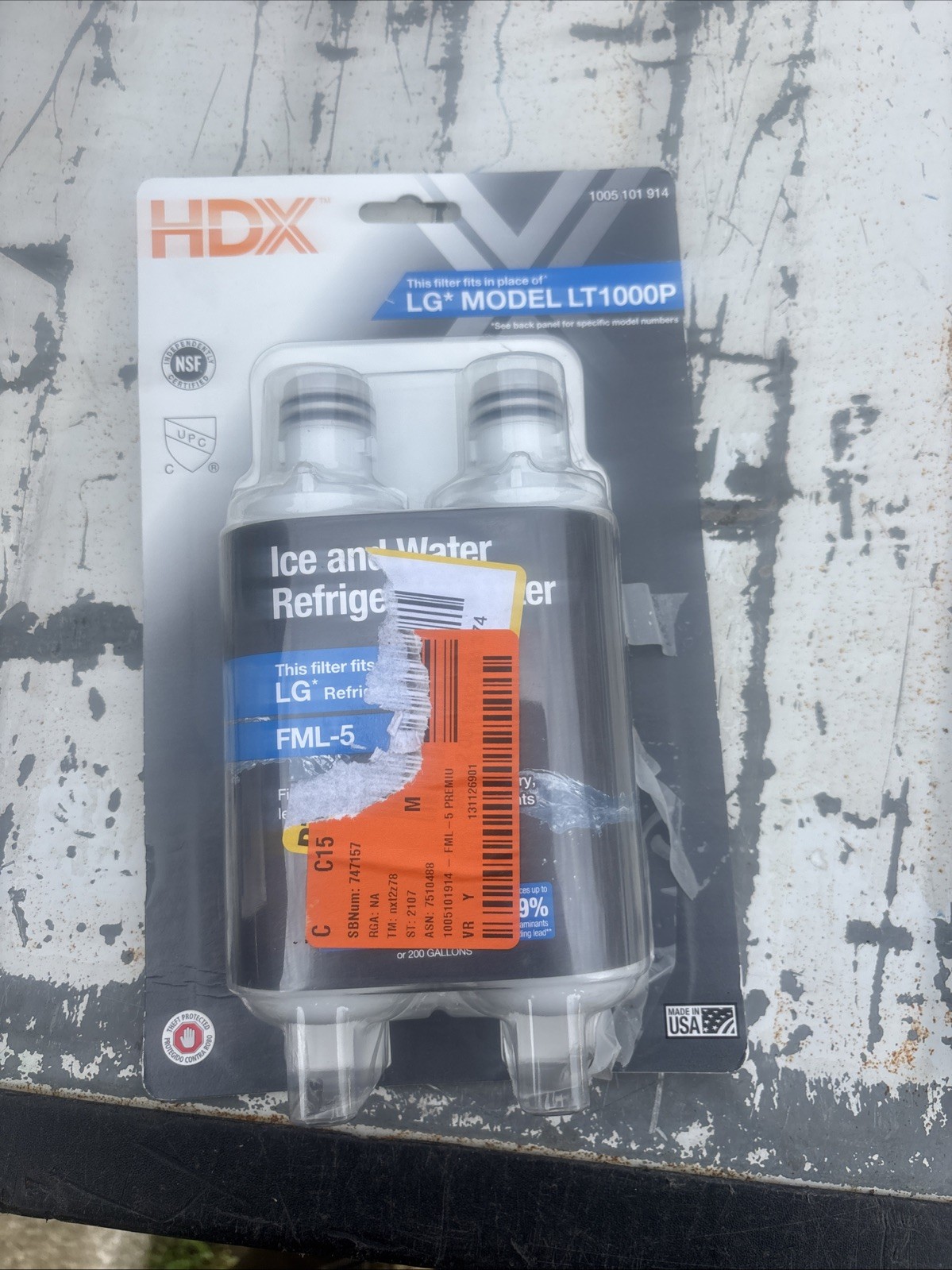 2-Pack HDX FML-5 Refrigerator Water Filters Replacement for LG LT 1000P