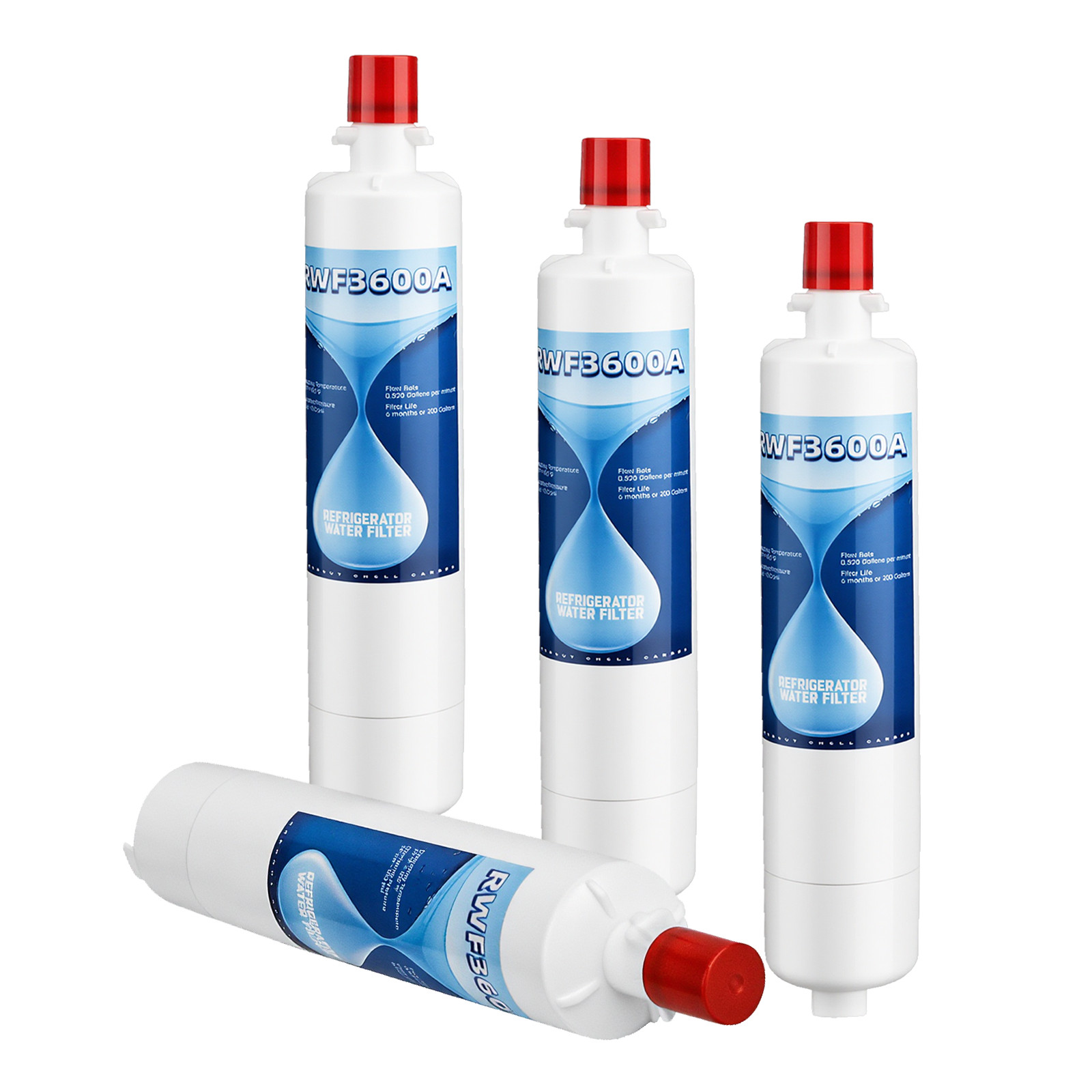 4 Pack Replacement for GE RWF3600A RPWF WSG-4 Refrigerator Water Filter Pure