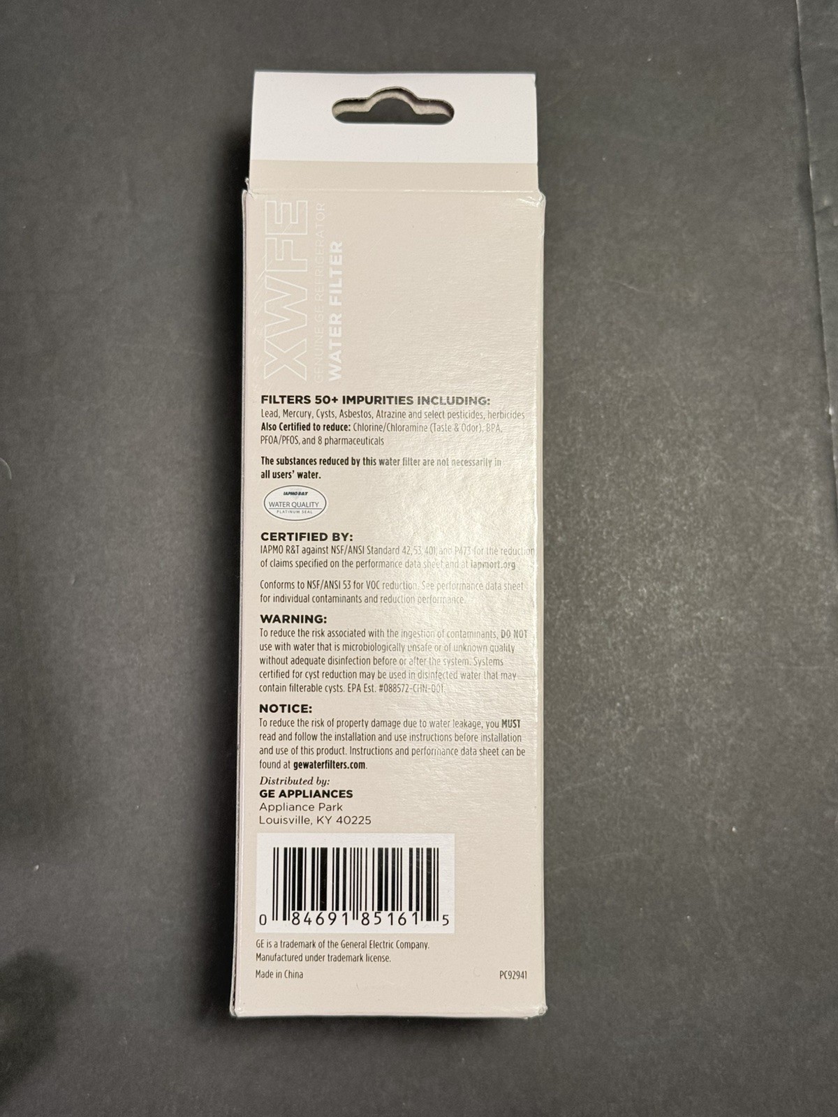 Genuine GE XWFE (XWF)Refrigerator Water Filters (Without Chip) Open Box