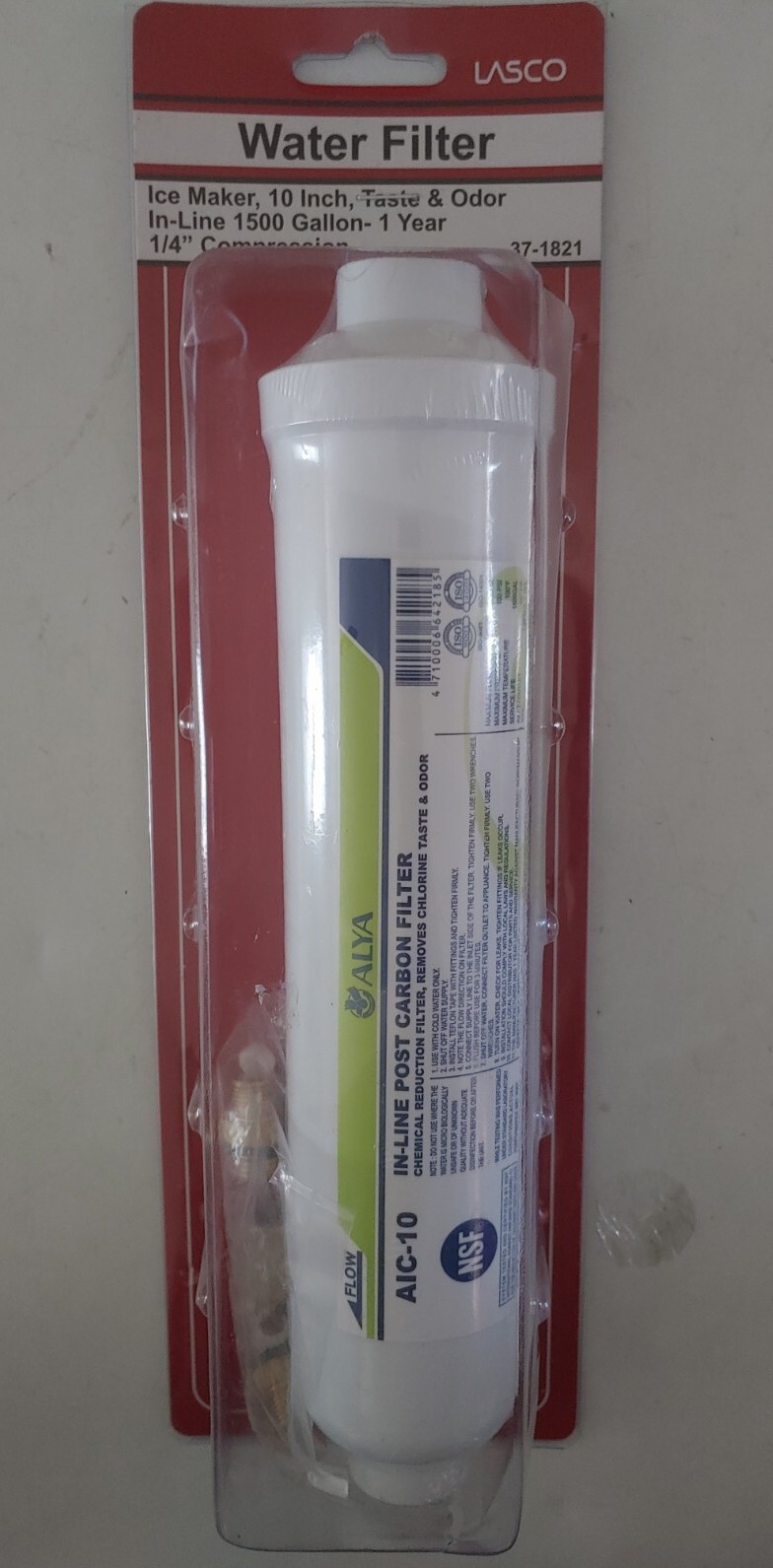 Ice Maker Inline Filter 1/4″ Compression Connection Fittings White 1500 Gallons