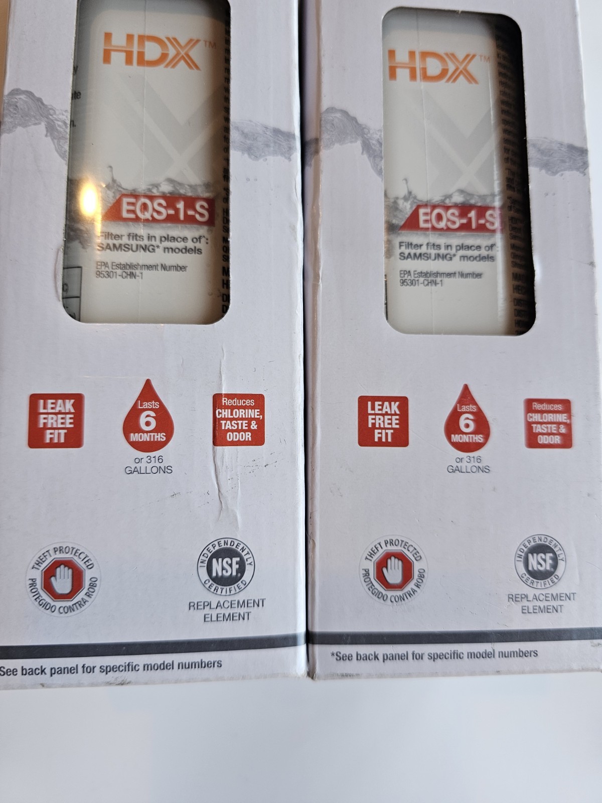2-Pack HDX EQS-1-S Standard Refrigerator Water Filters For Samsung HAF-QIN – New
