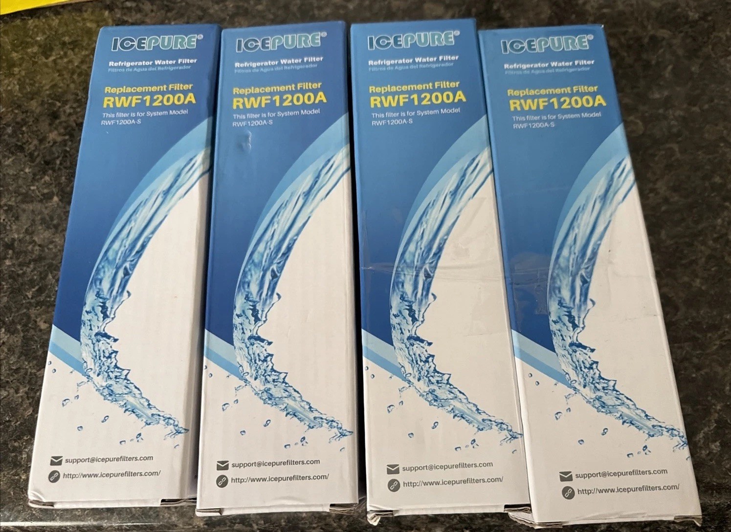 Icepure RWF1200A New 4 Pack Refrigerator Water Filters For LG Kenmore 💧 Oem