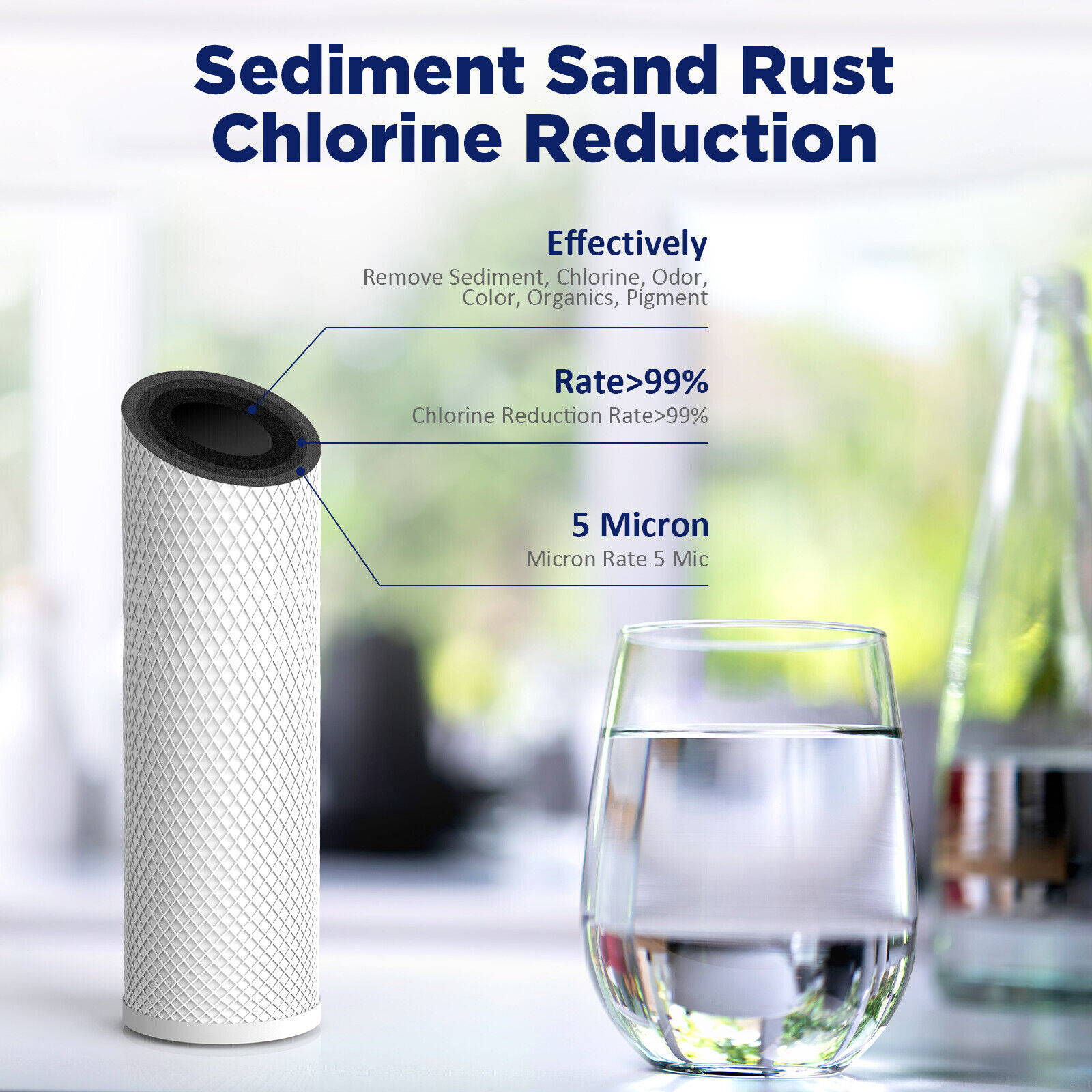 20″ x 4.5″ Big Blue Whole House Water Filter Housing Filtration System Cartridge