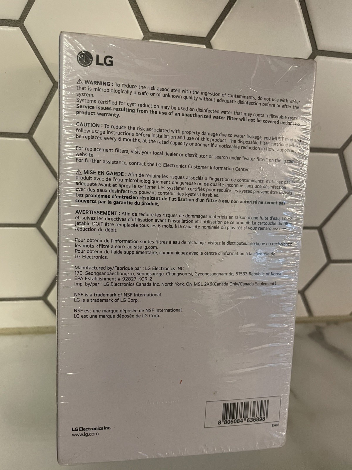 2 Pack LG Genuine LT1000P / PC / PCS Refrigerator Replacement Water Filter New