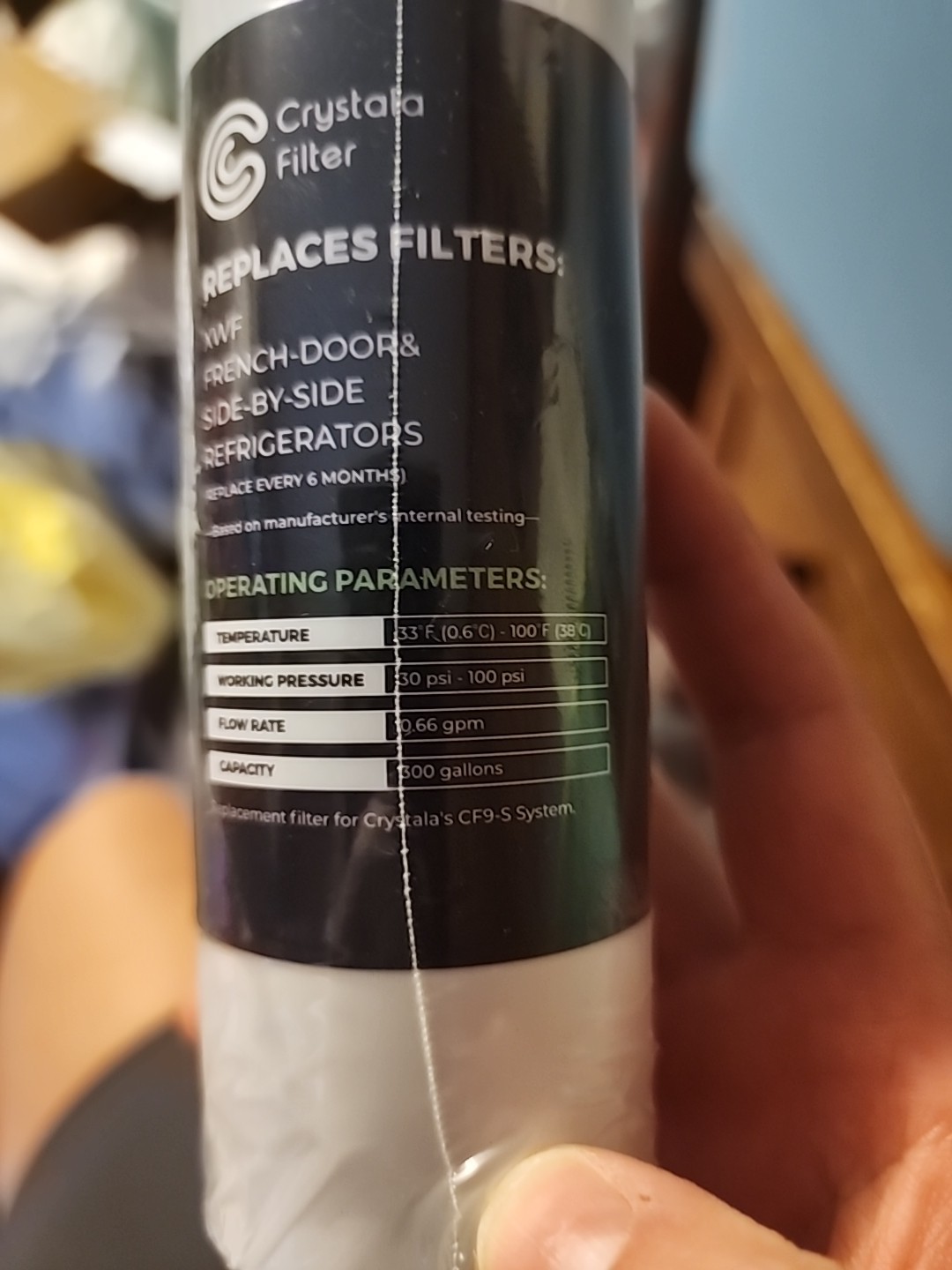 Crystala Filter XWF Fremch-door and Side by Side Refrigerator Replacement Filter