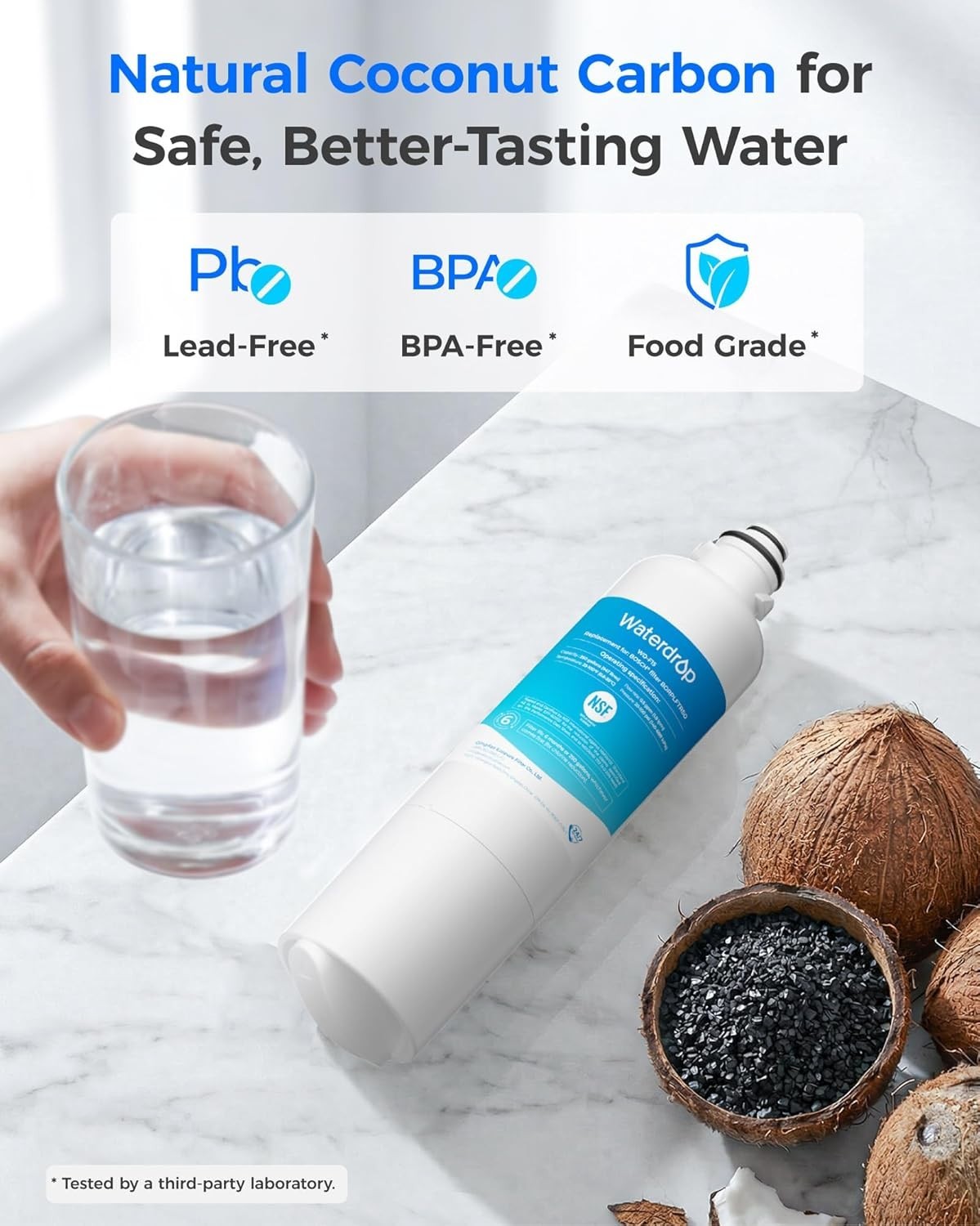 Waterdrop Refrigerator Water Filter Replacement for Bosch® Ultra Clarity®, (3)