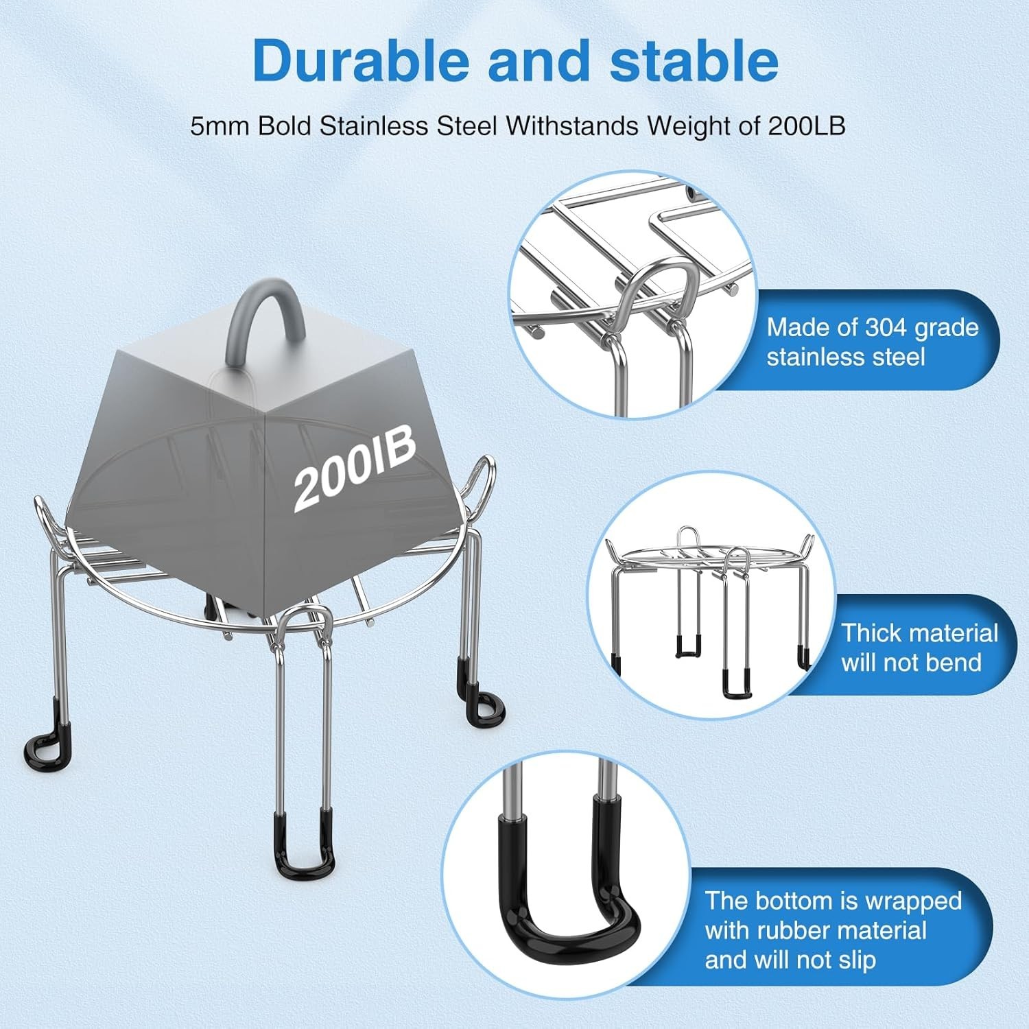 Gravity-Fed Water Filter System Stand, Detachable Stainless Steel Stand Compa…