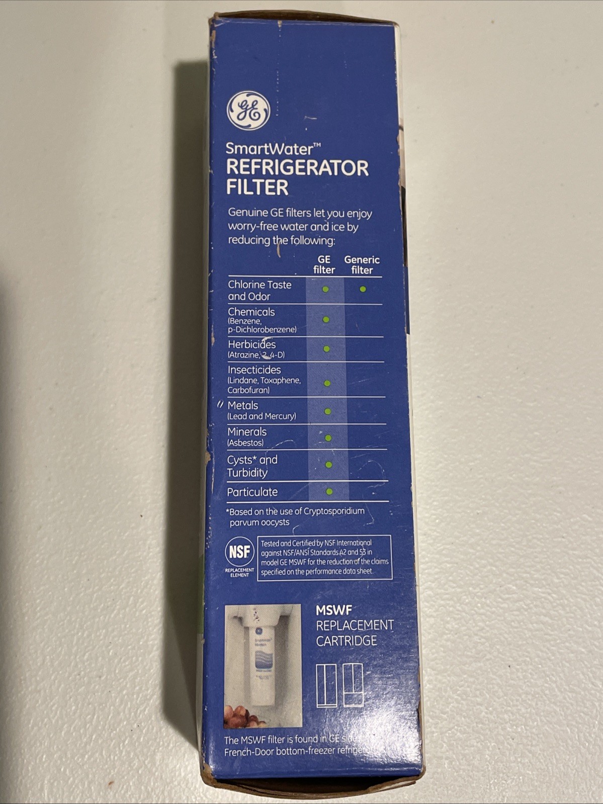 GE SmartWater MSWF Refrigerator Replacement Cartridge Water Filter
