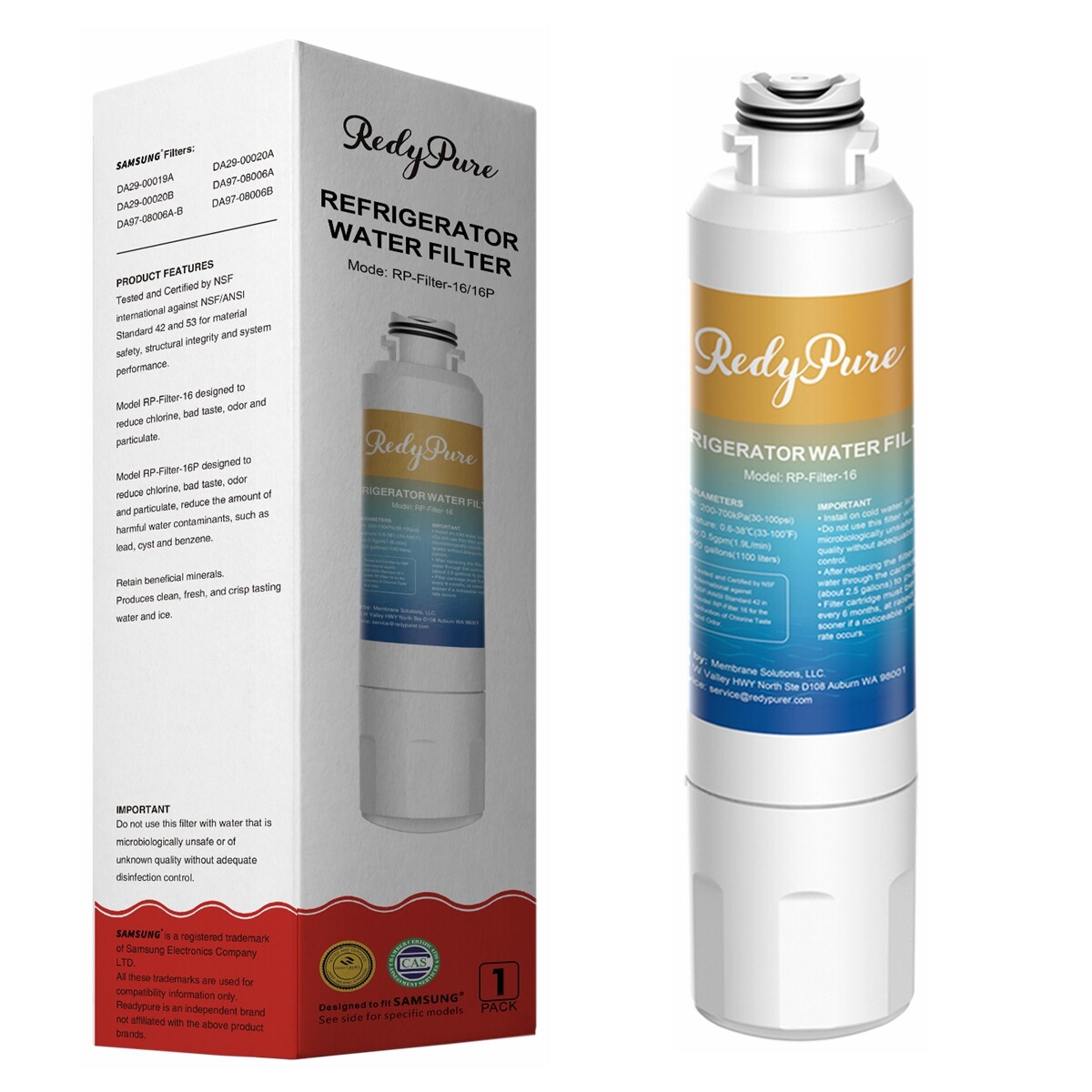 Water Filter for Samsung DA29-00019A DA29-00020B HAF-CINEXP 469101 Refrigerator