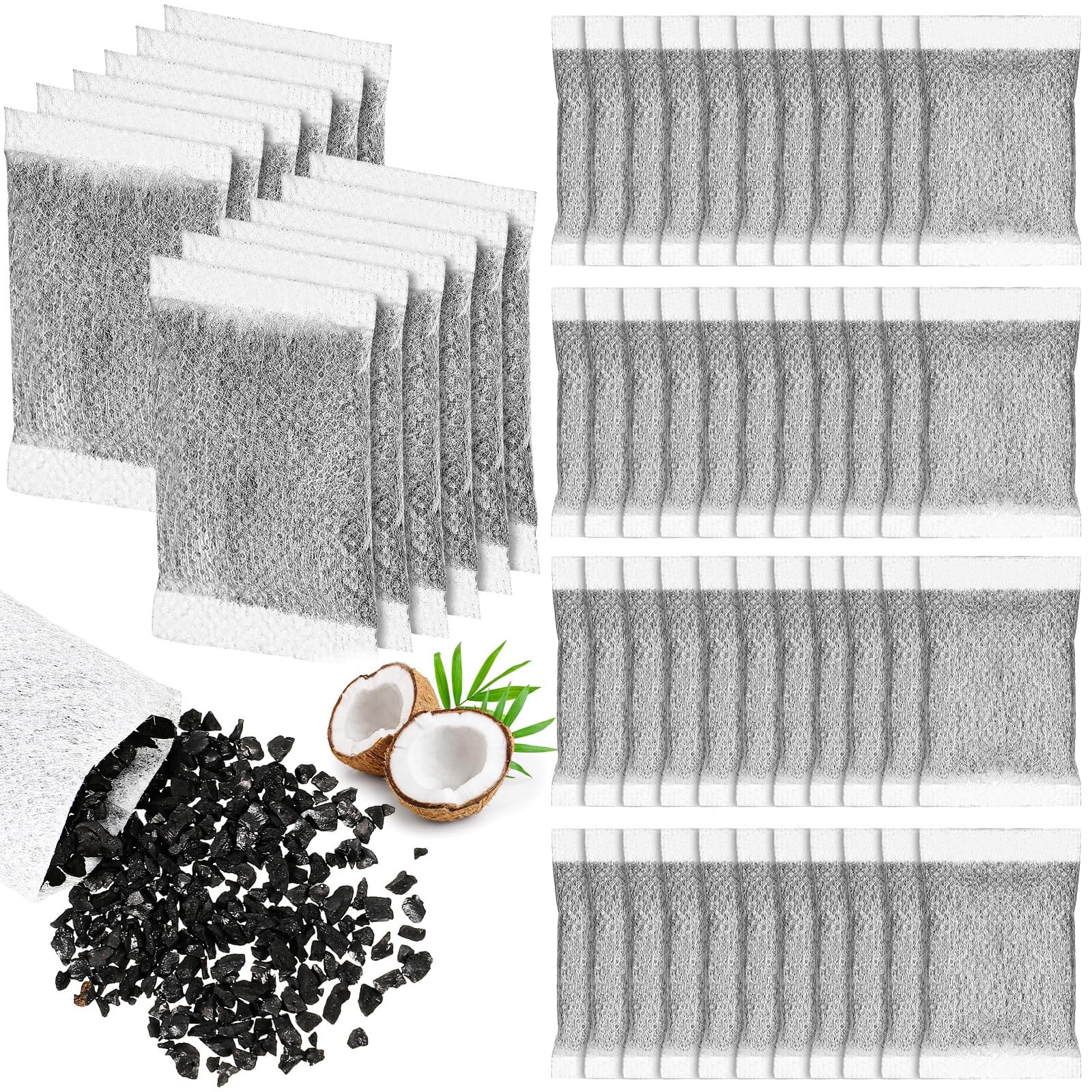 Lounsweer 100 Pcs Activated Charcoal Water Filter Coconut Shell Distiller 2g