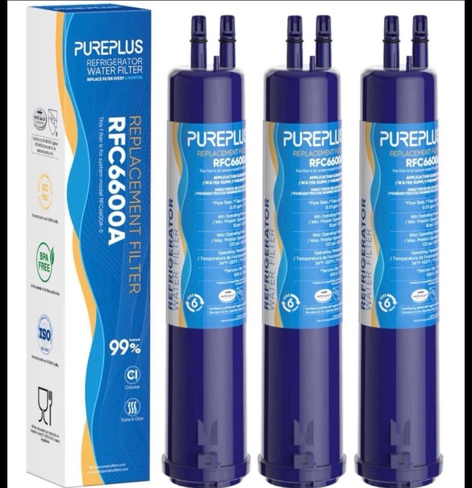 (3) PUREPLUS RFC6600A Refrigerator Water Filter