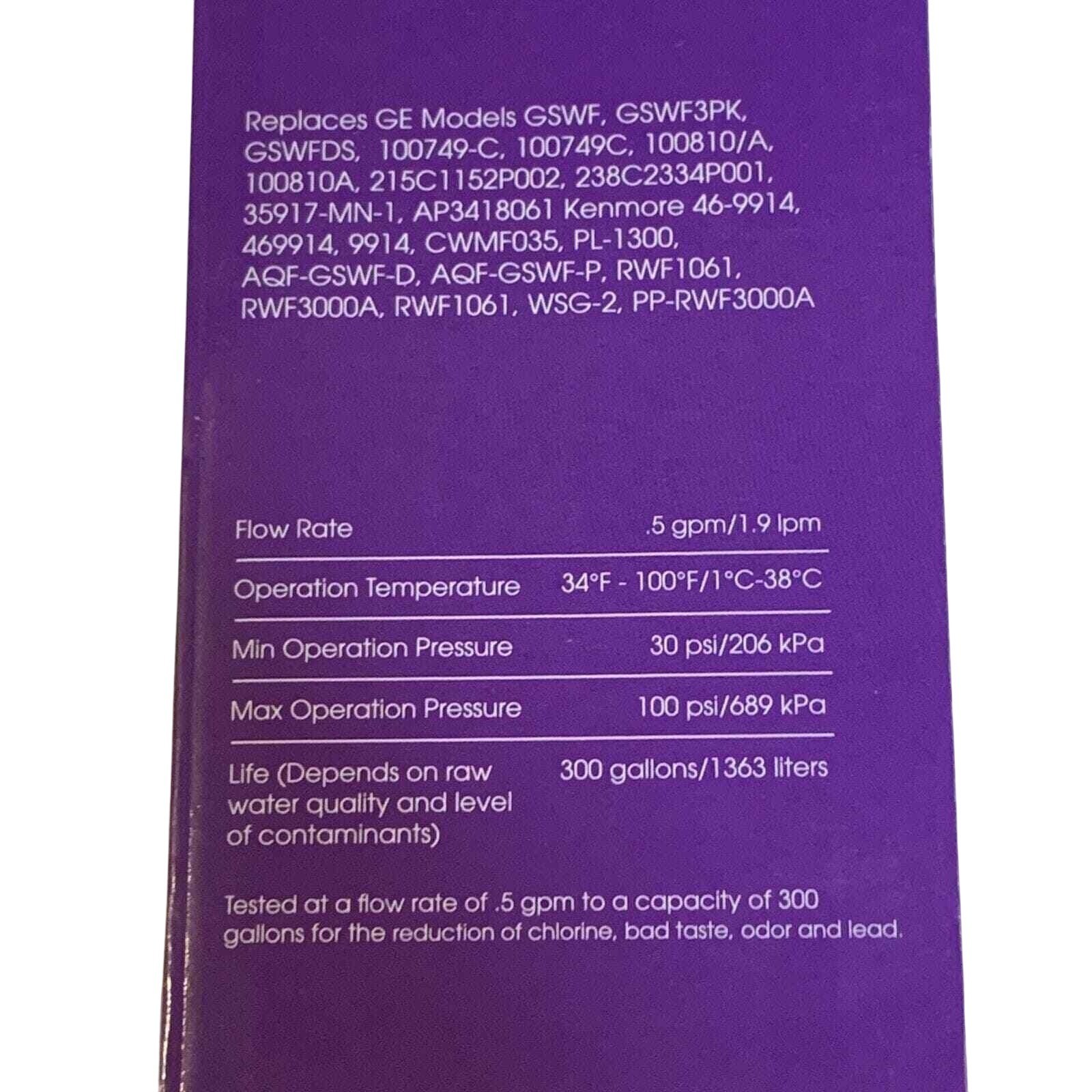 Great Value Refrigerator Filter Model No. GVF035 Replacement for GE Kenmore