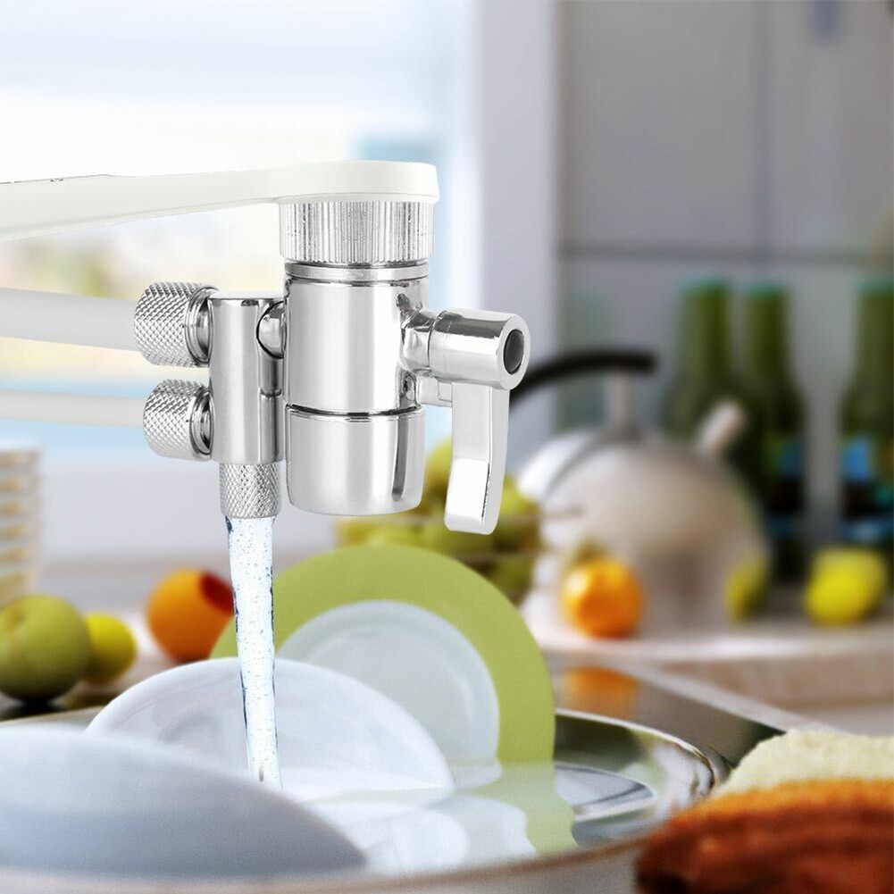 Water Filters purifiers Two Way Faucet Filter Diverter Valve 3/8in & 5/16in out