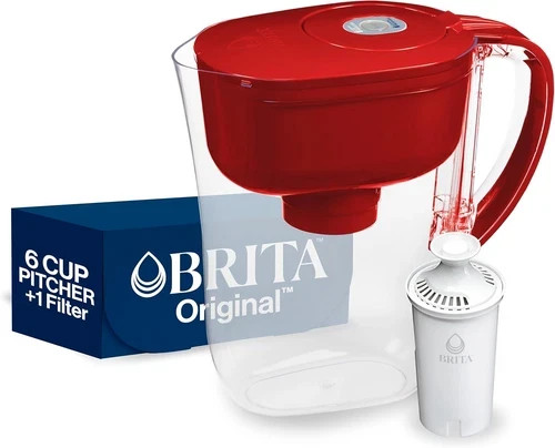 Brita Metro 6 Cup Black Water Filter Pitcher BPA Free with Standard Filter