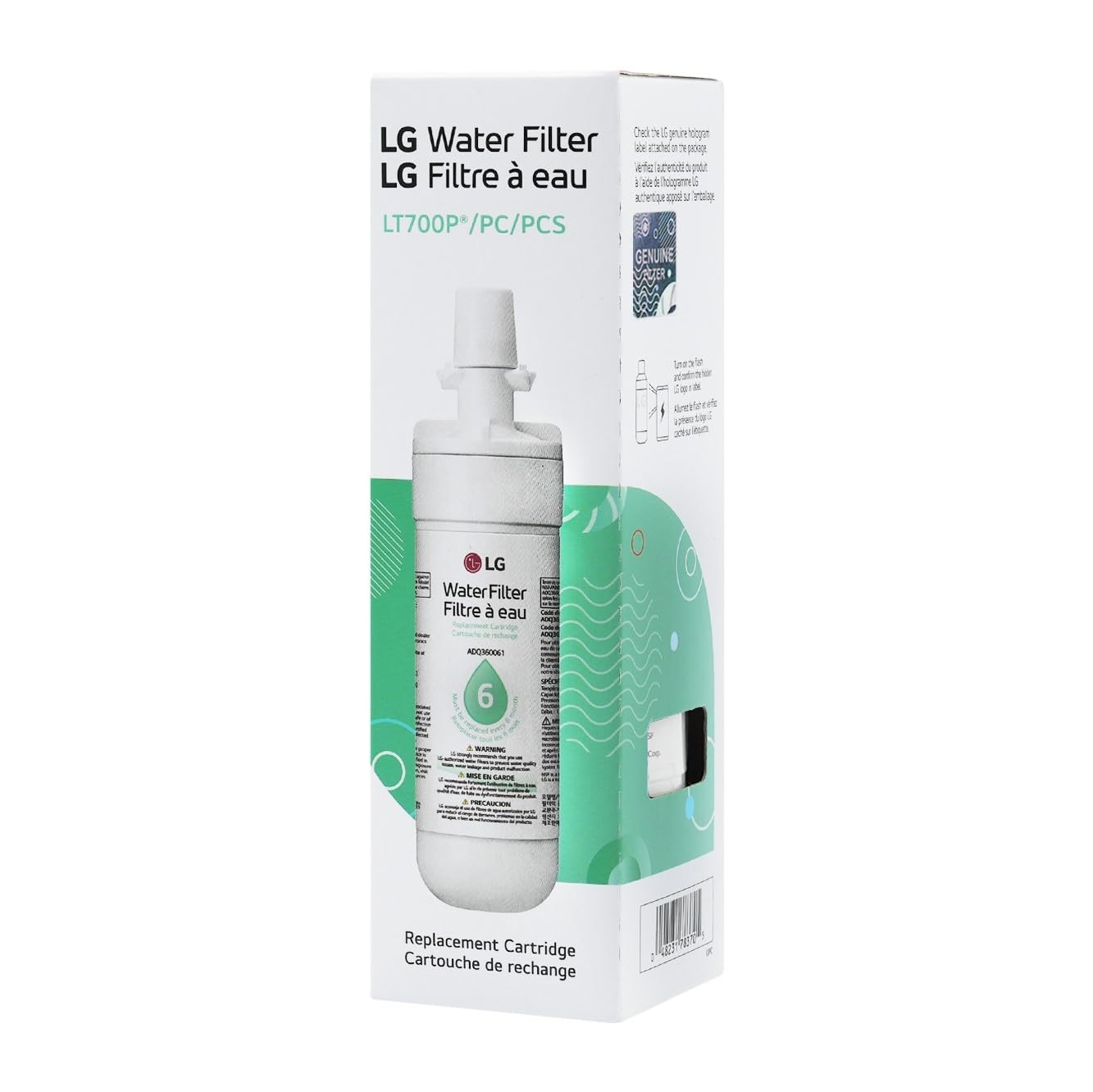 LG LT700P 6 Month / 200 Gallon Capacity Replacement Refrigerator Water Filter