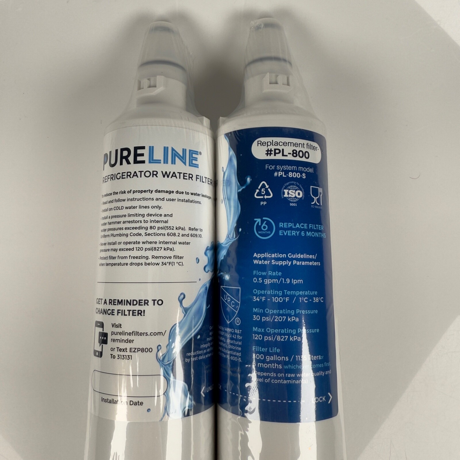 PureLine Refrigerator Water Filters PL-800 (x2) For Kenmore 9990 LG LT600P NEW