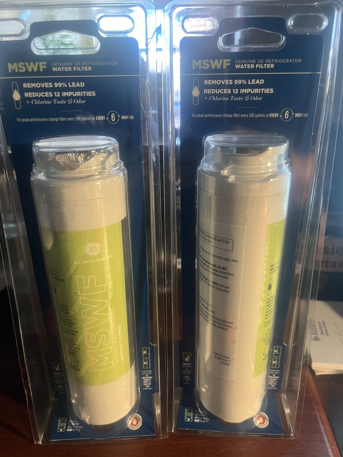 GE MSWF refrigerator water filter replacement SmartWater filter new – 2PACK