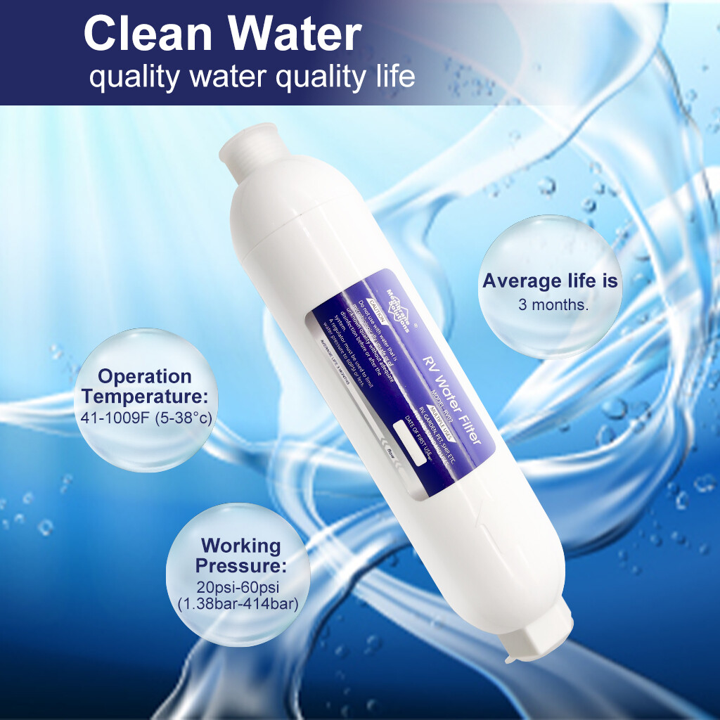 Camper Inline Water Filter System|Flexible Hose Protector,F Gardening Motorhome