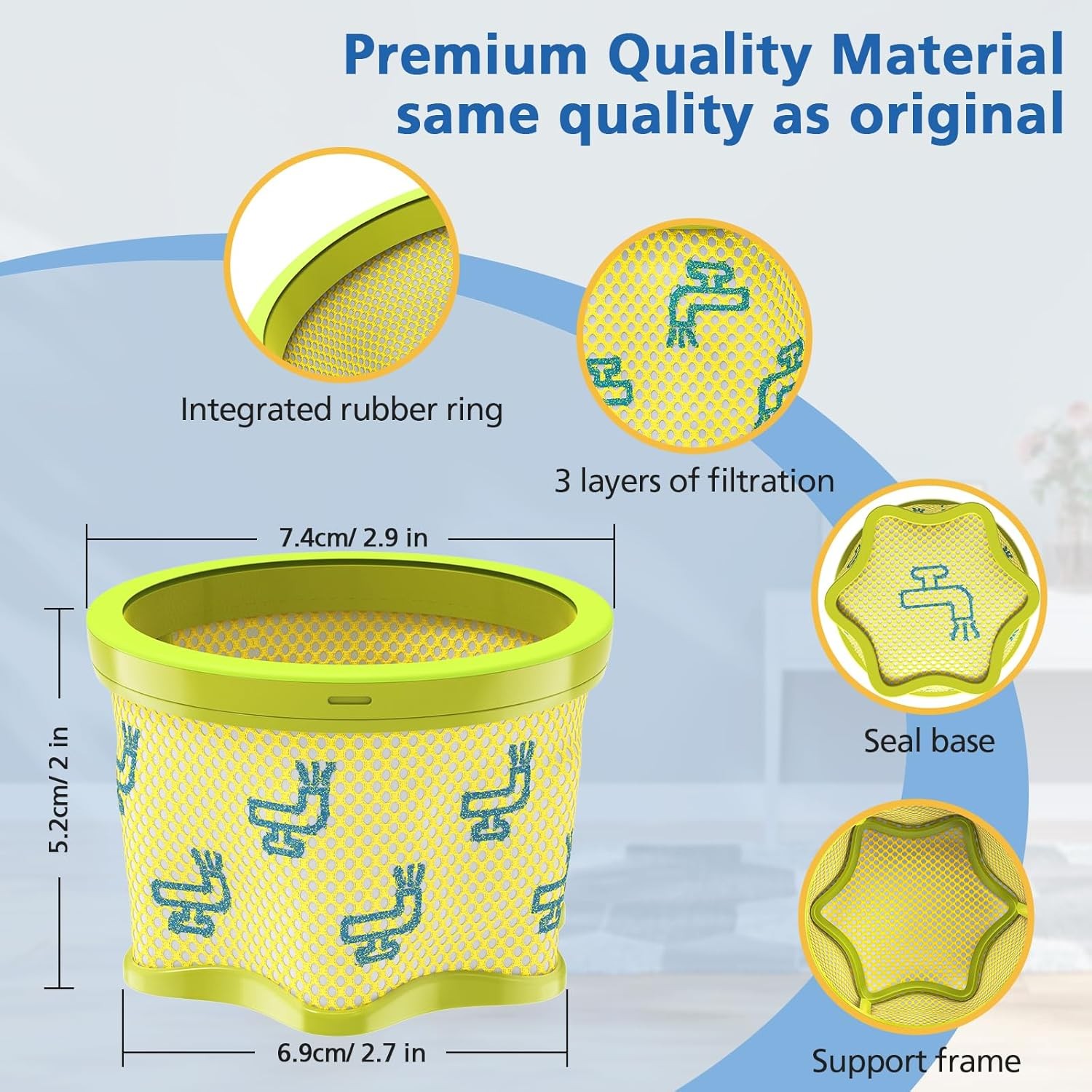 4 Pack Replacement Pre filters Compatible with LG CordZero A9 Series Cordless