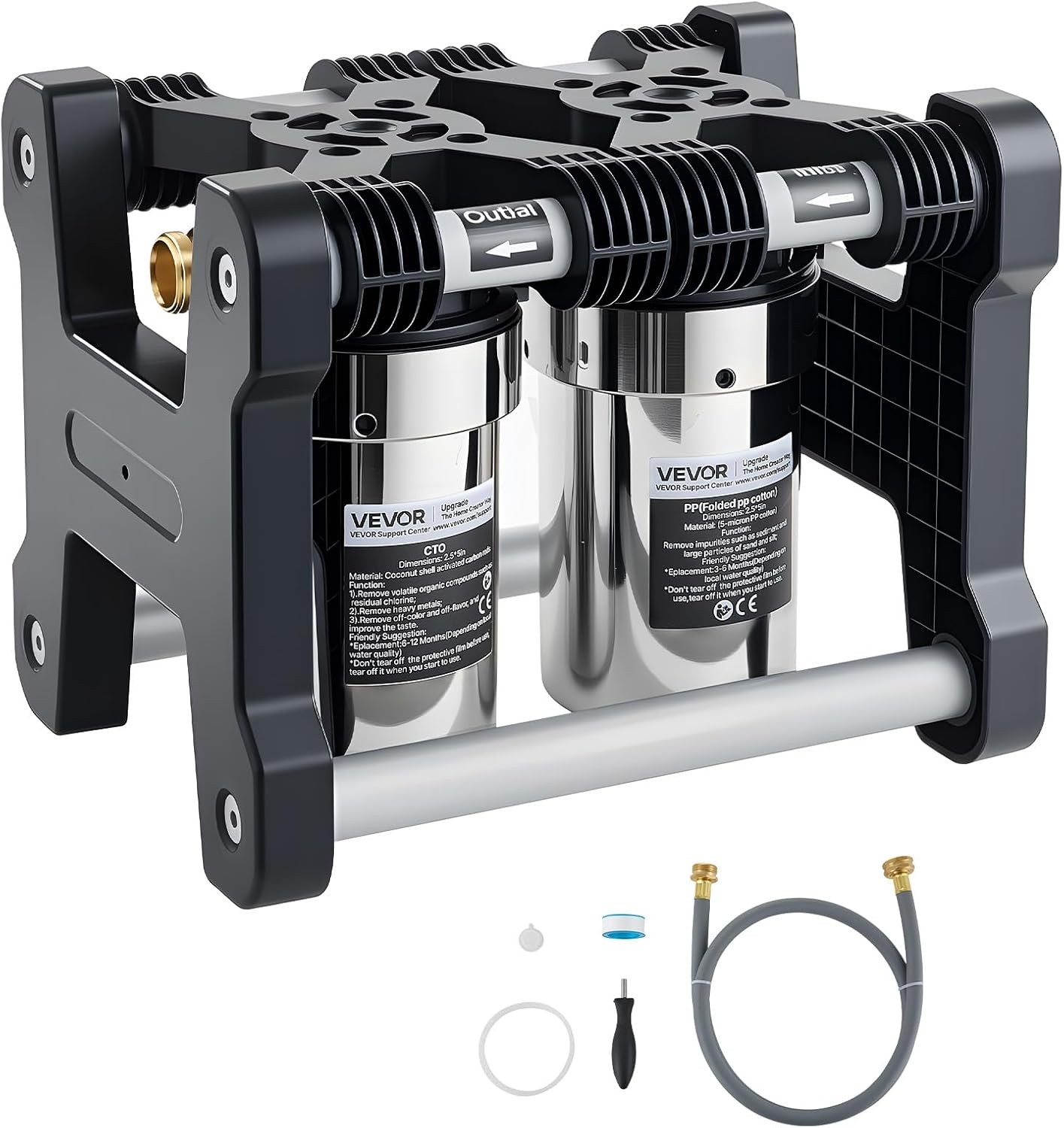 RV Water Filter System, 5-Micron Dual Stage Premium RV Water Filtration System w