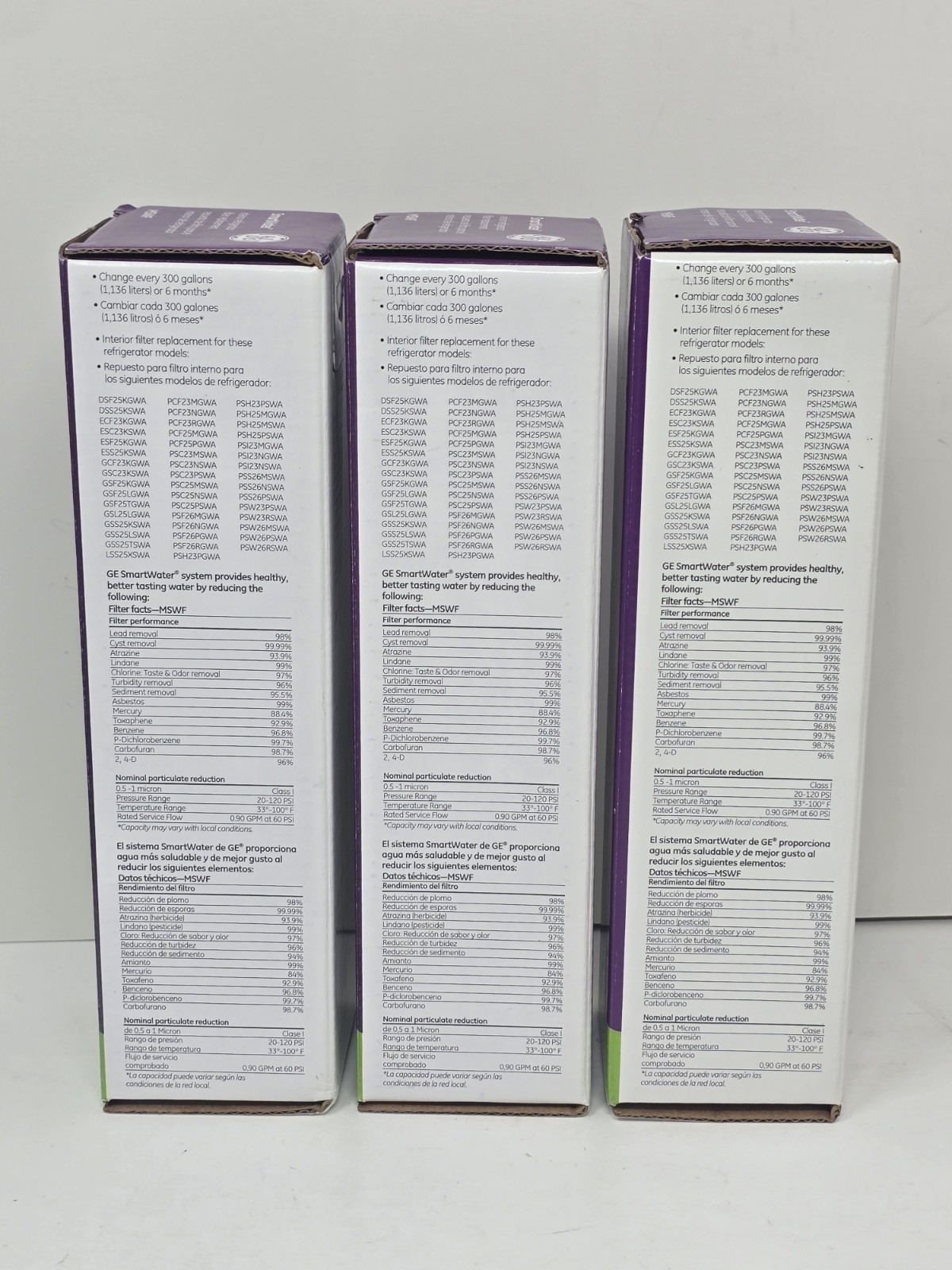 (Lot of 3) Genuine GE SmartWater MSWF Refrigerator Water Filter – New & Sealed