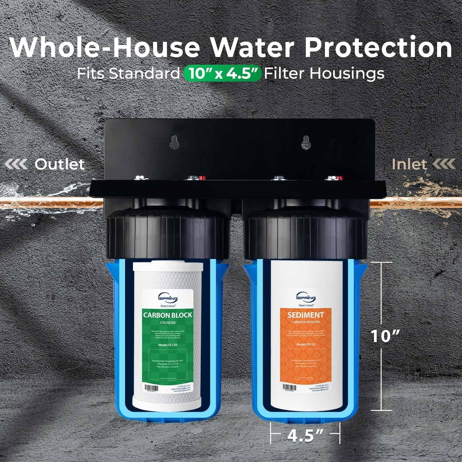 2-Pack 4.5″ x 10″ Sediment & CTO Carbon Filters – Clean Water Solutions