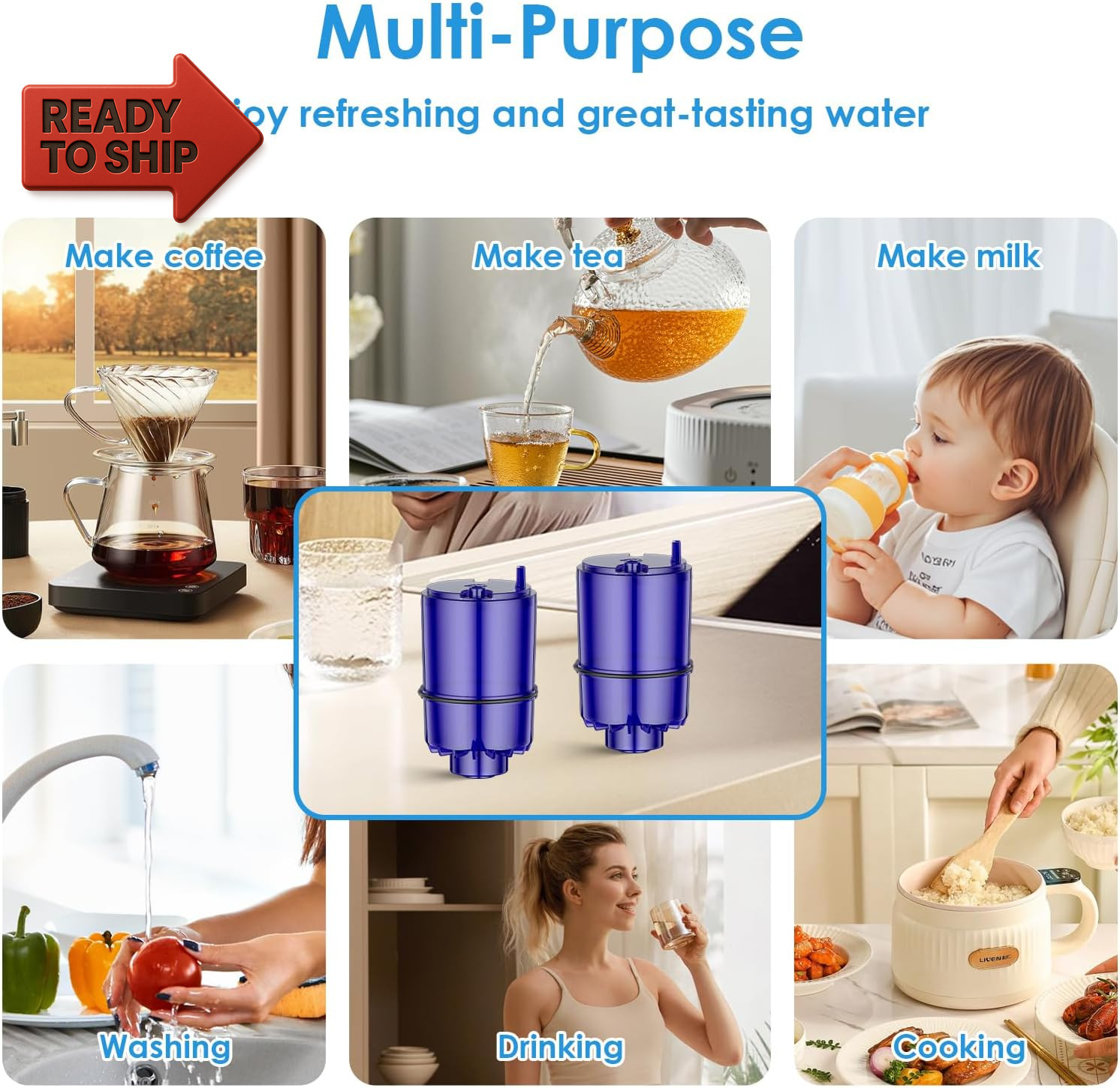 Faucet Water Filter Replacement Fit for All PUR, for PUR plus Faucet Filtration