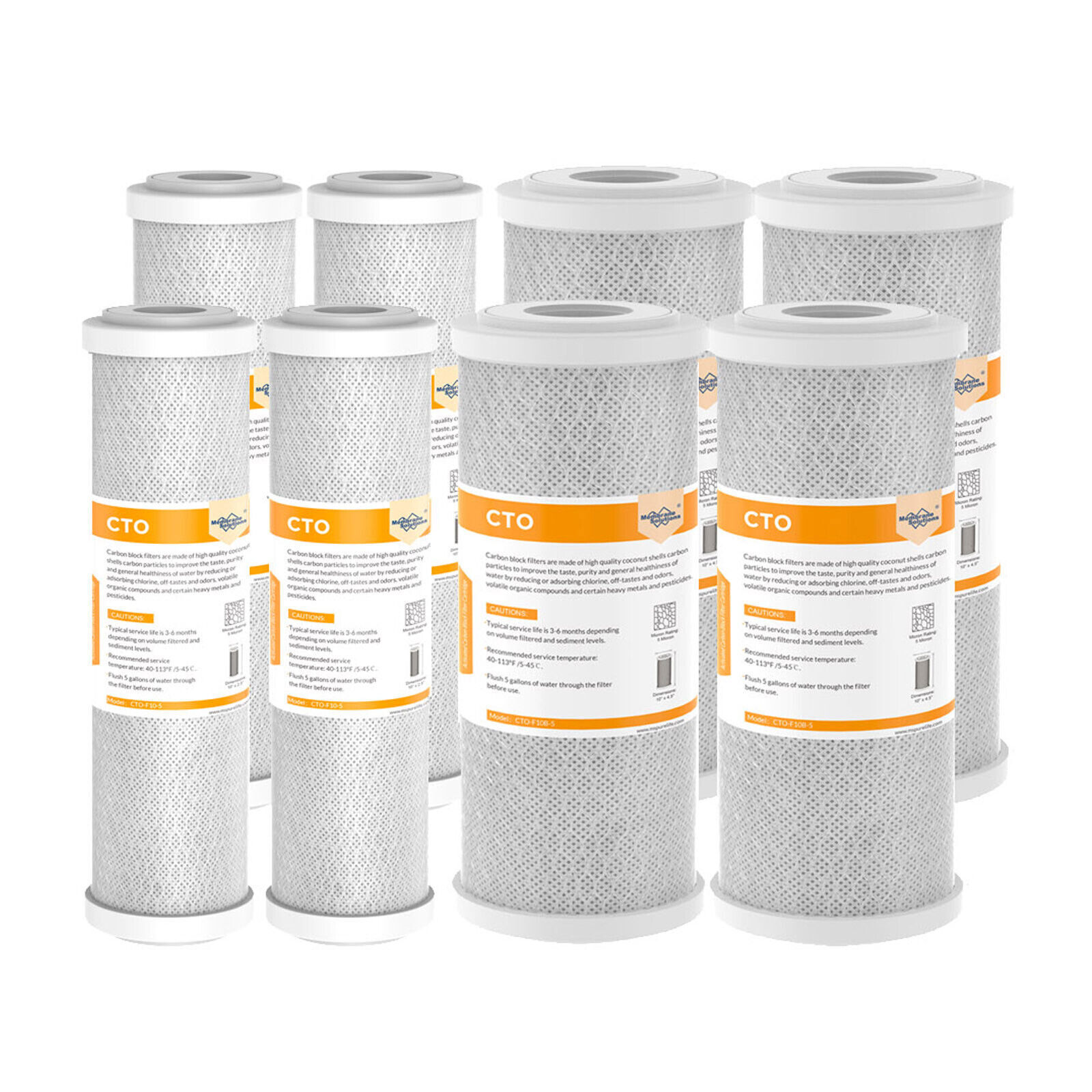 10″x4.5″/10″x2.5″ Carbon Block Water Filter Cartridges Fit Whole House RO System