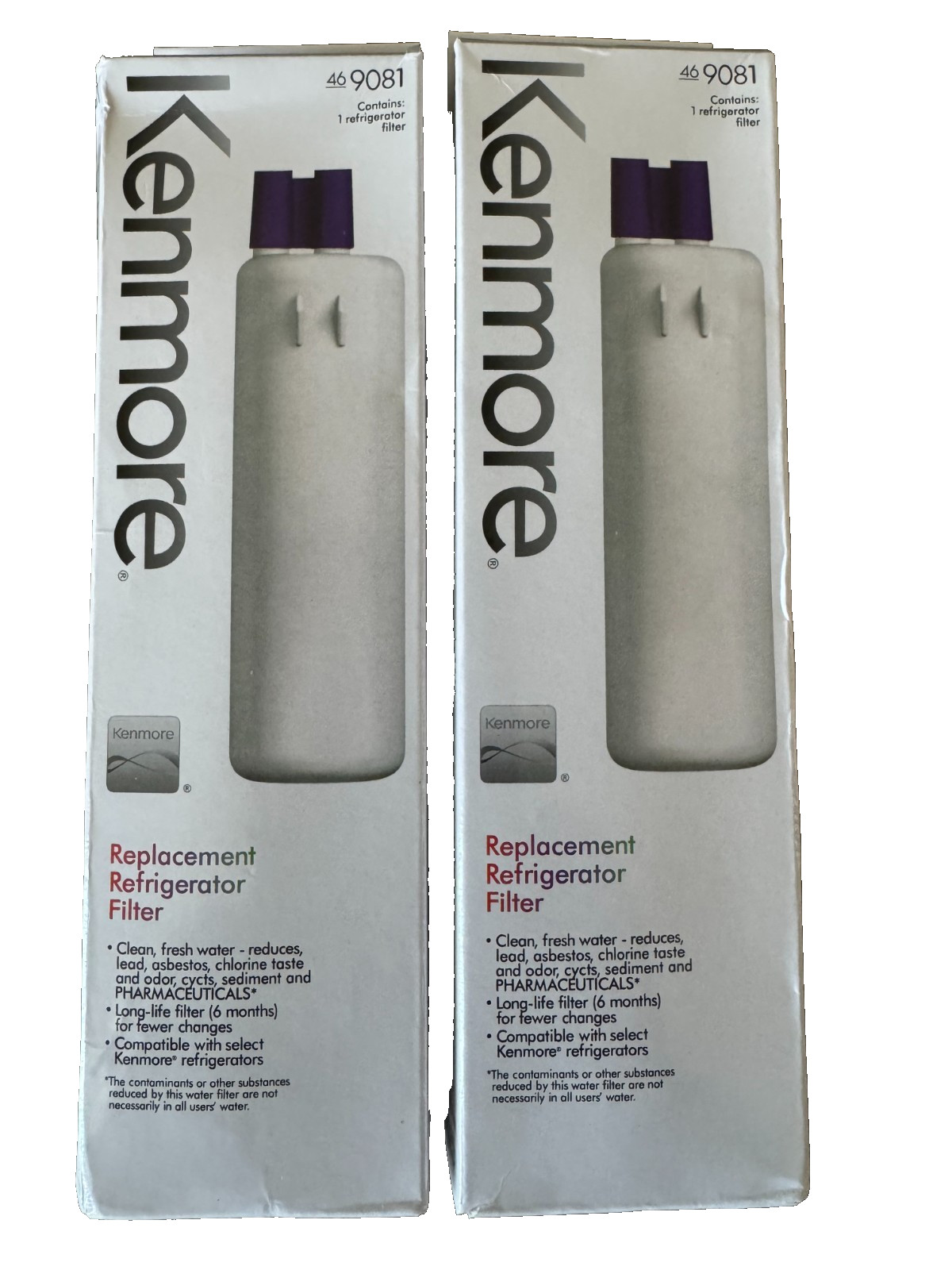 Kenmore 469081 Refrigerator Water Filter – White 2 Pack New Sealed