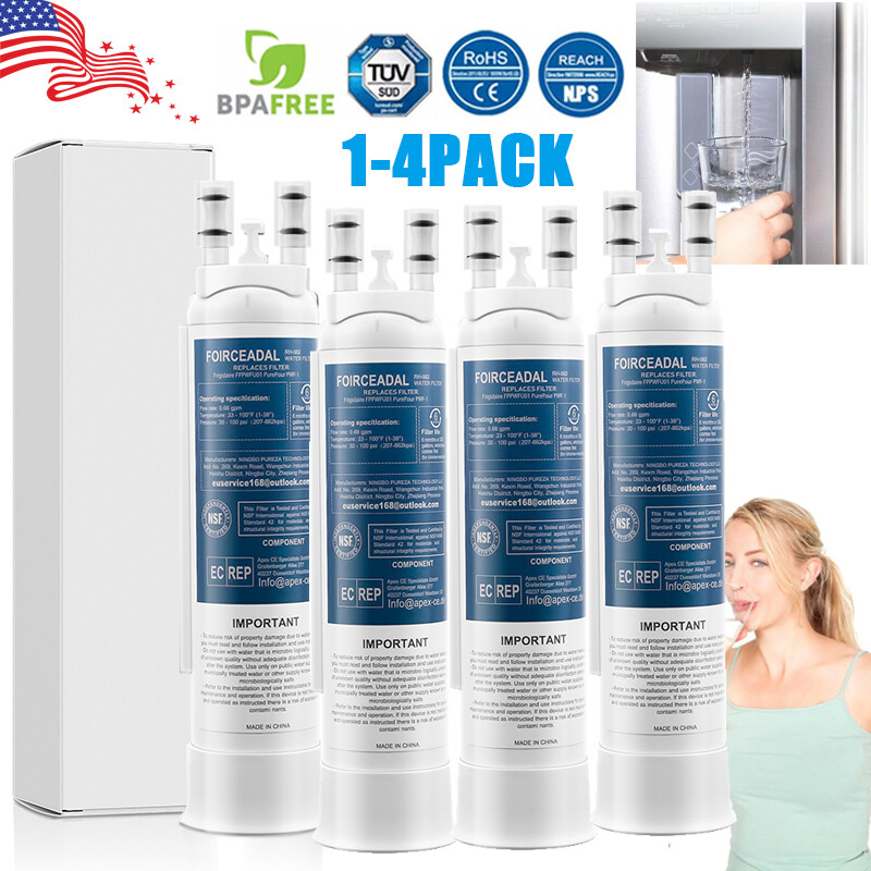 1-2-3-4pack Replacement For Frigidaire FPPWFU01 Water & Ice Refrigerator Filter