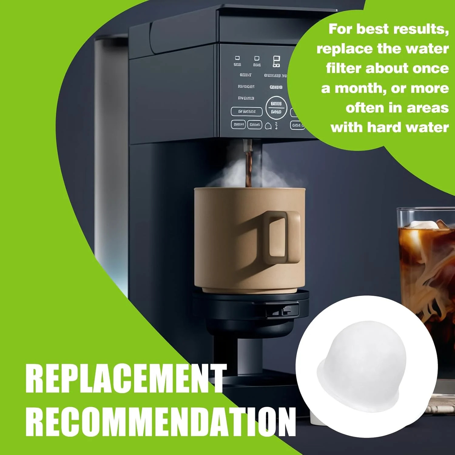 12-Pack Charcoal Water Filter Pods Compatible with Chefman Caffeinator & for Che