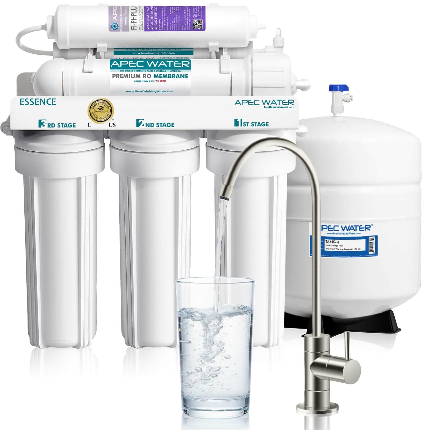 ROES-PH75, 6-Stage Alkaline Under Sink Reverse Osmosis Water Filter System, N…