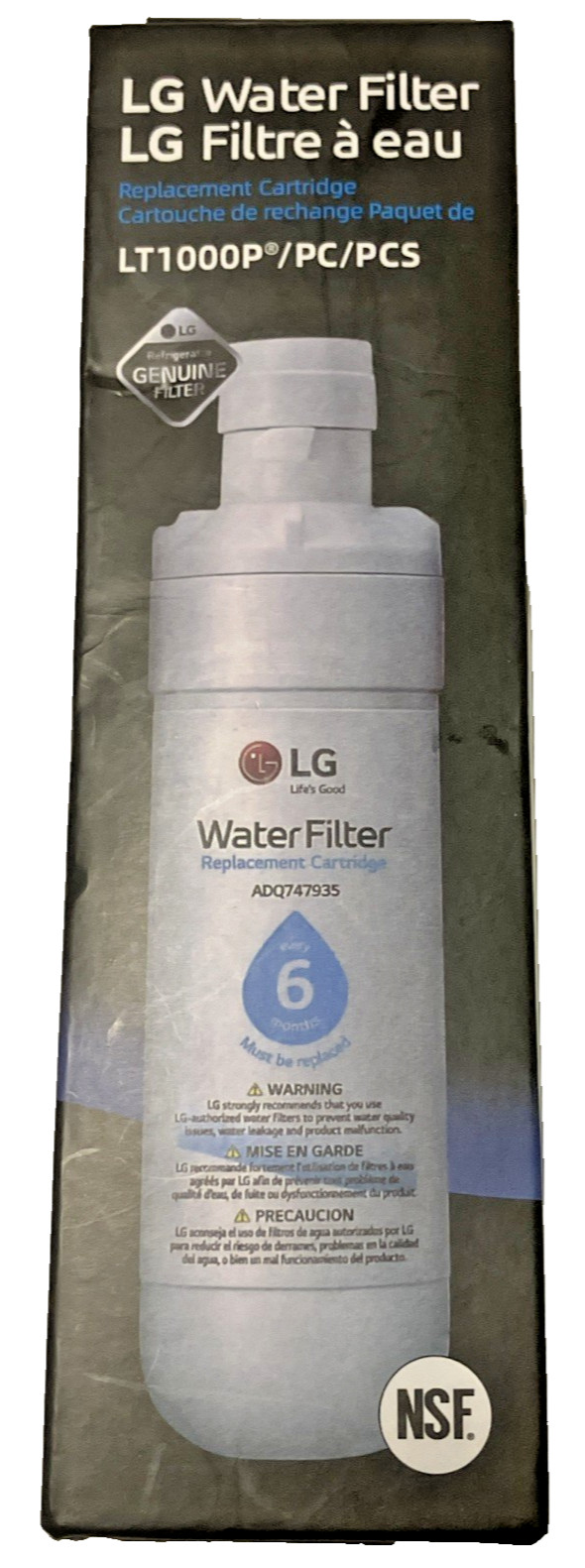 Genuine OEM LG Water Ice Filter Replacement Cartridge LT1000P/PC/PCS NEW Sealed