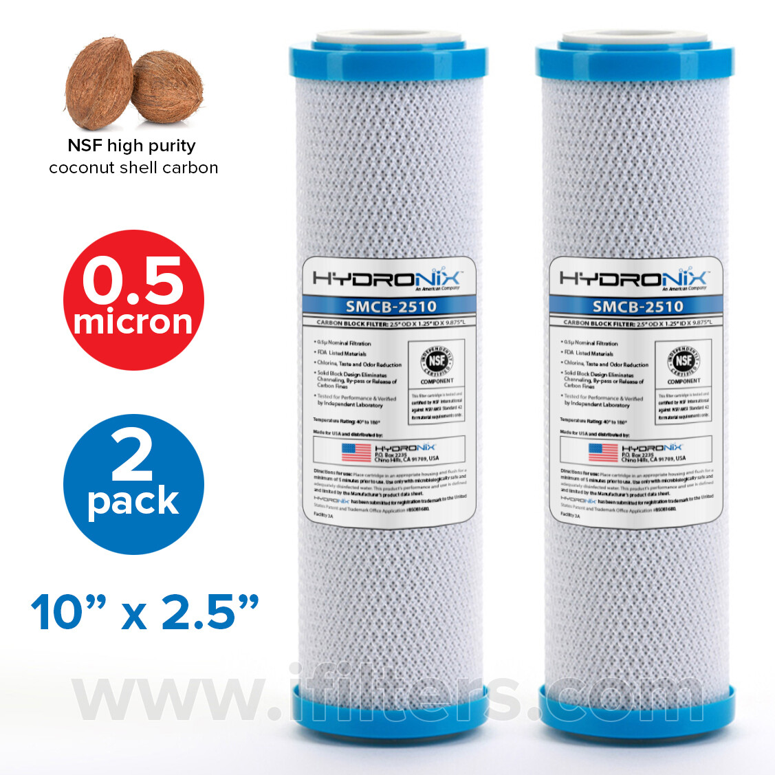 2 PK Carbon Block Drinking Water Filter Replacement for Lead Asbestos CTO Cysts
