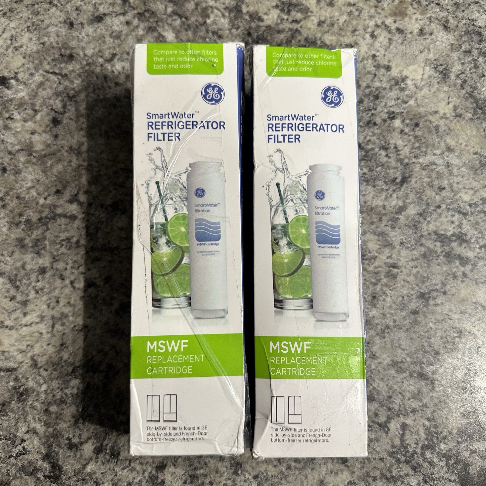 SEALED 2x GE MSWF SmartWater Refrigerator Filter Replacement Cartridge OEM