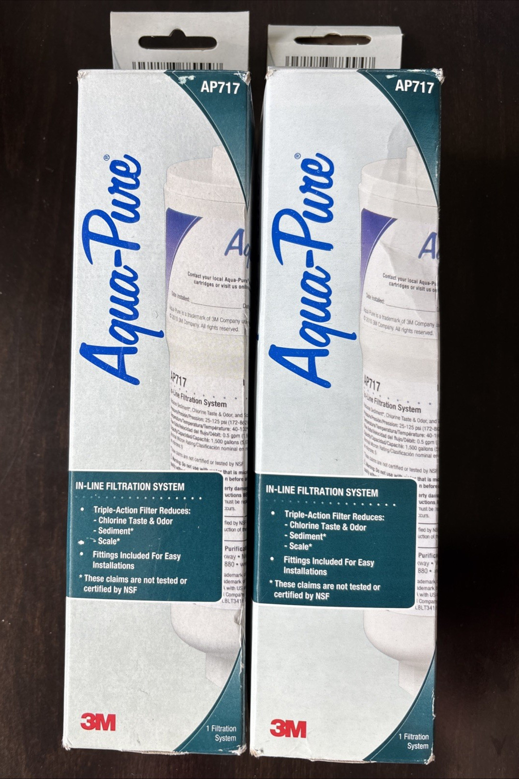 Lot of 2 Genuine 3M Aqua-Pure AP717 Inline Carbon Water Filter