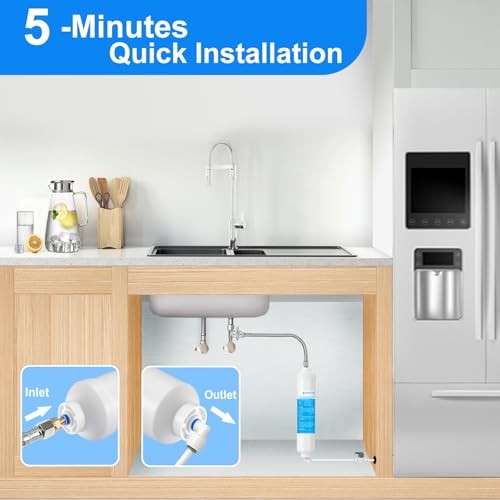 – with Water Line & Fittings for Refrigerator,Ice Maker | Inline Water Filter