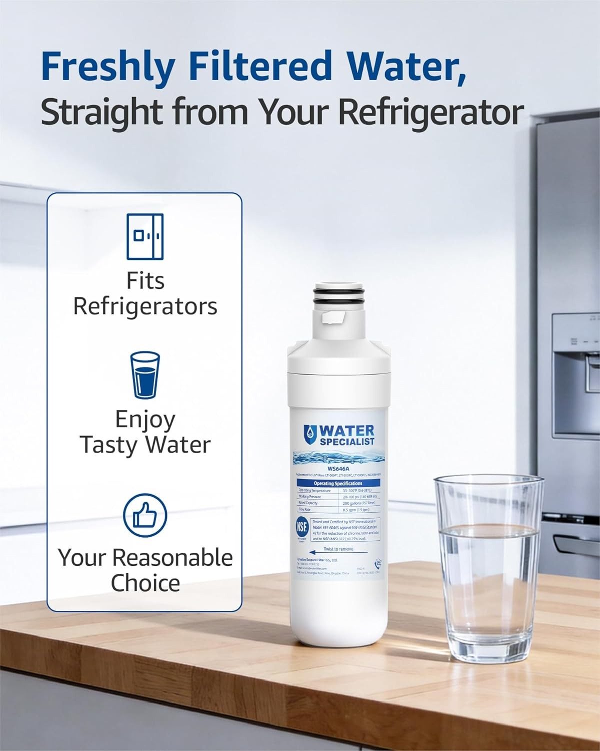 Waterspecialist Replacement for LG® LT1000P®, Water and Air Filter, 6 Combo