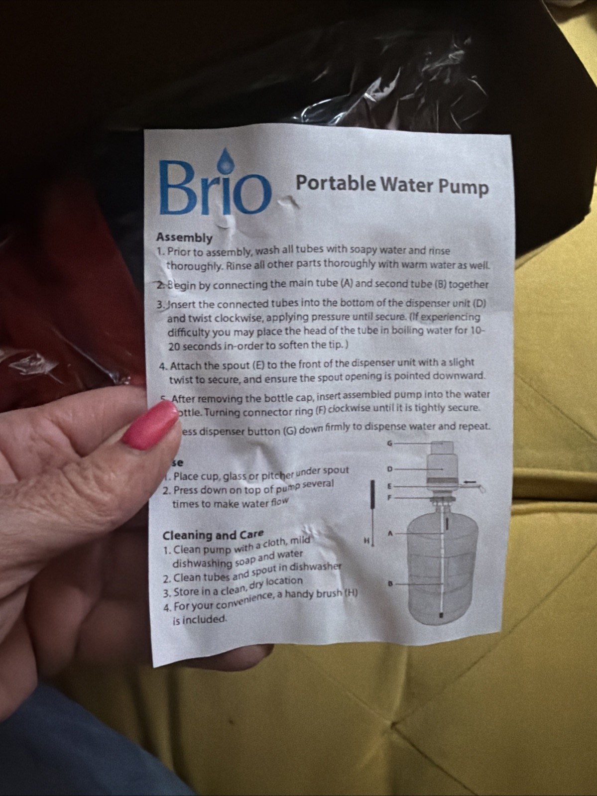 Brio Portable Water Dispenser Manual Drinking Water Pump – New