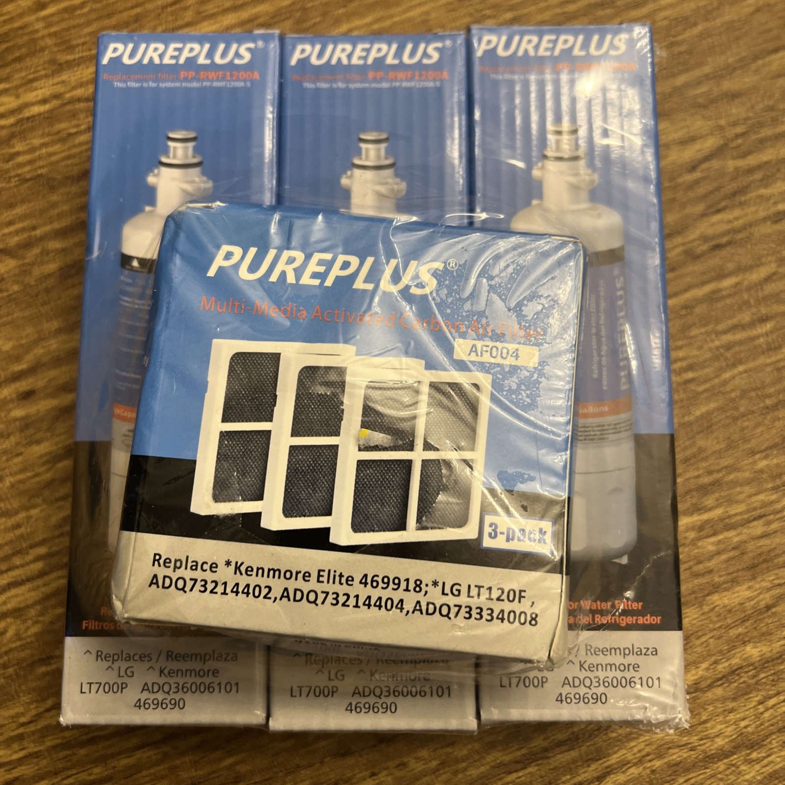 Pureplus Refrigerator Water Filter PP-RWF1200A Pack Of 3 With AF004 Air Filters