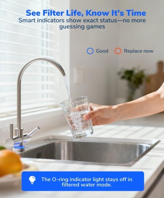 600 GPD Reverse Osmosis System Under Sink Water Filter System Tankless 8 Stage