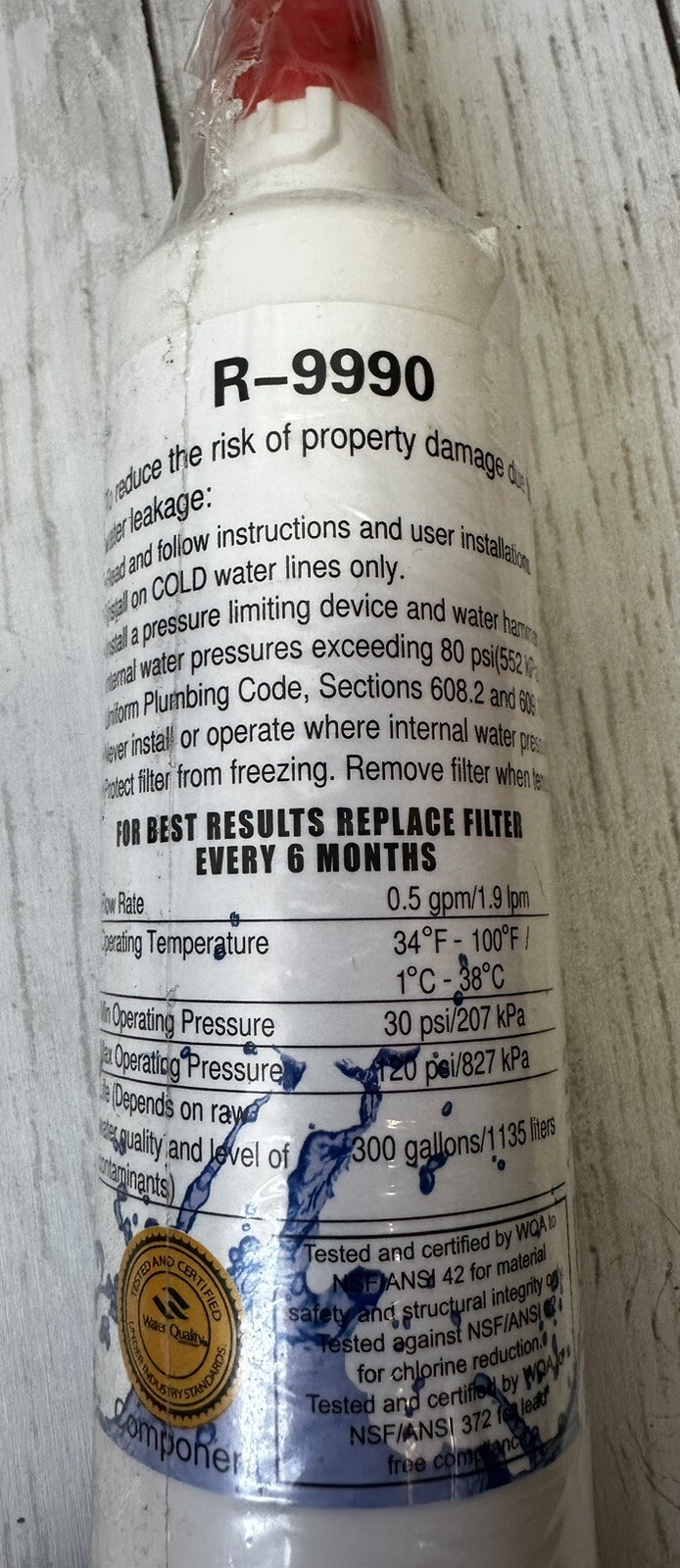 Refresh Refrigerator Water Filter Replacement R-9990 LG Kenmore model-R-9990-S