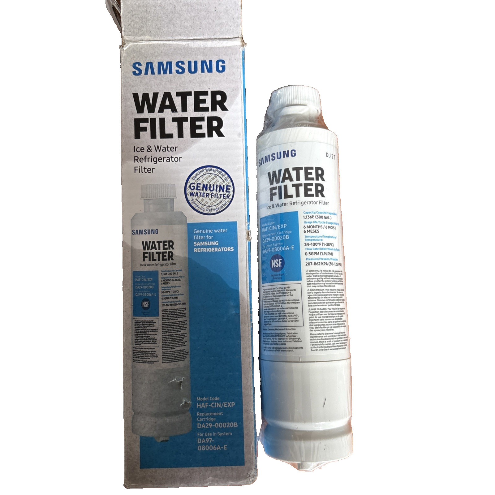 Genuine Samsung DA29-00020B Refrigerator Water Filter HAF-CIN DA97-08006A-E
