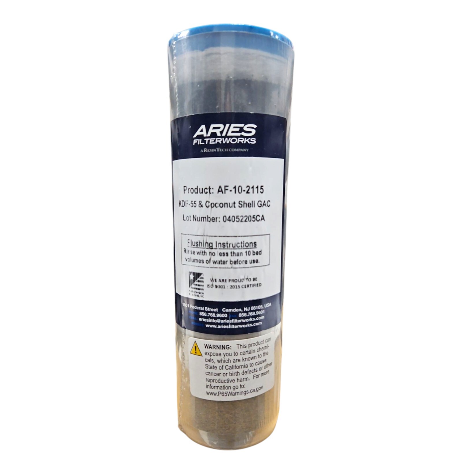 Aries KDF/GAC (1.5lb) Filter Cartridge ( AF-10-2115 ) 2.5″x10″Clear