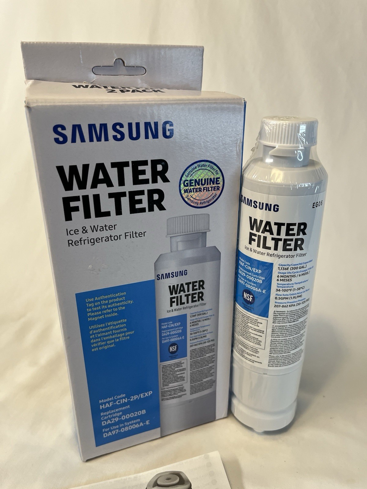 Samsung HAF-CIN/EXP Refrigerator Water Filter Replacement 1 Only DA29-00020B