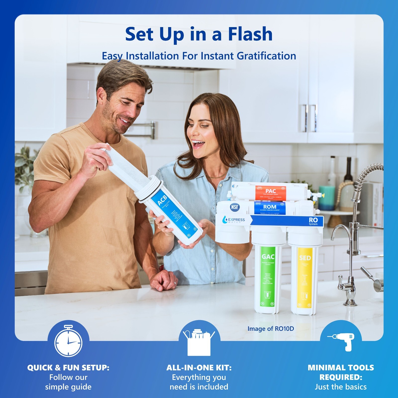 Alkaline Reverse Osmosis Water Filtration System – Mineral RO Filter – 50 GPD
