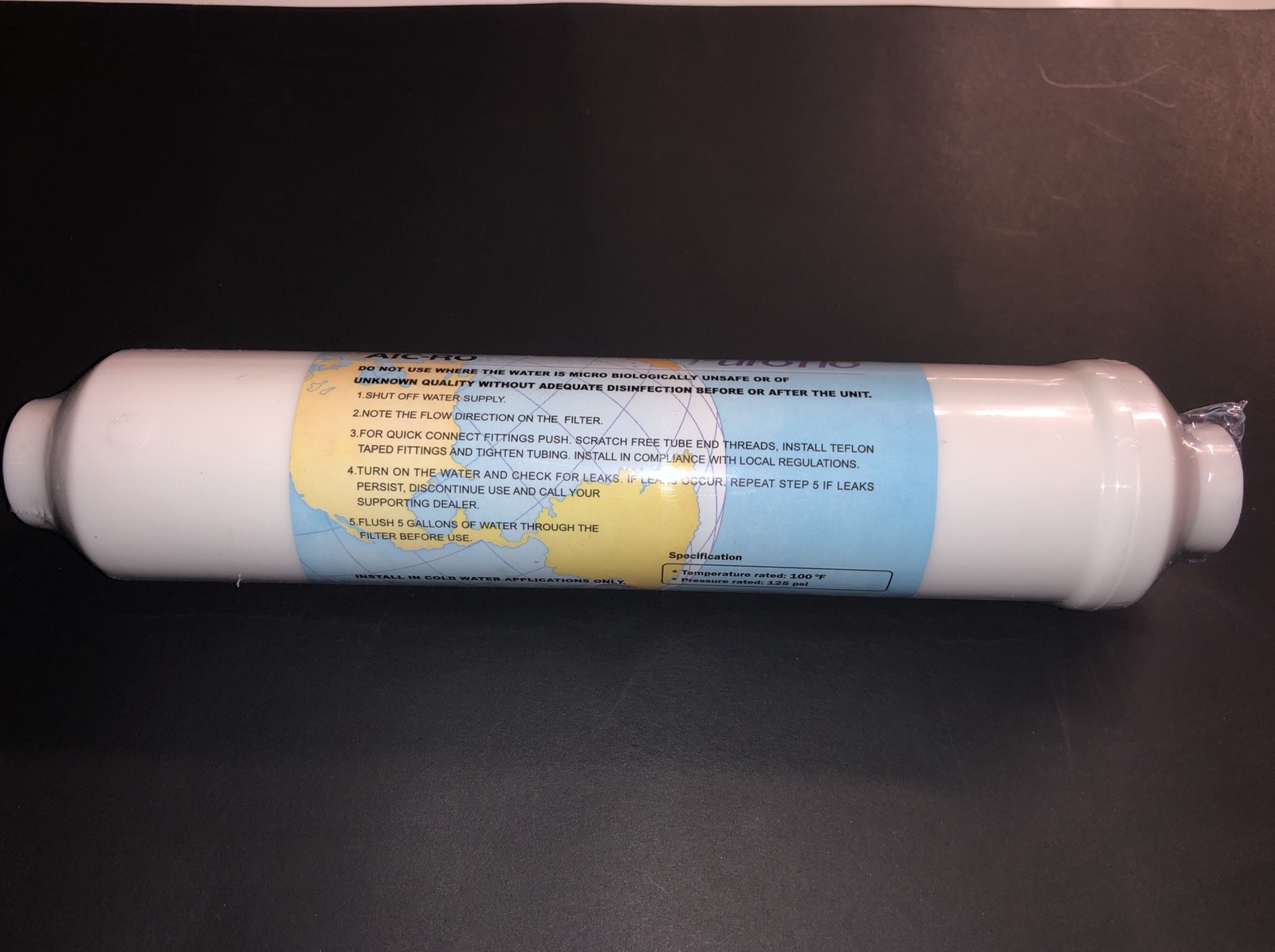 Puroflo (AIC-RO-PURO/NSF) 2”X10” In-Line Filters Coconut shell GAC NSF