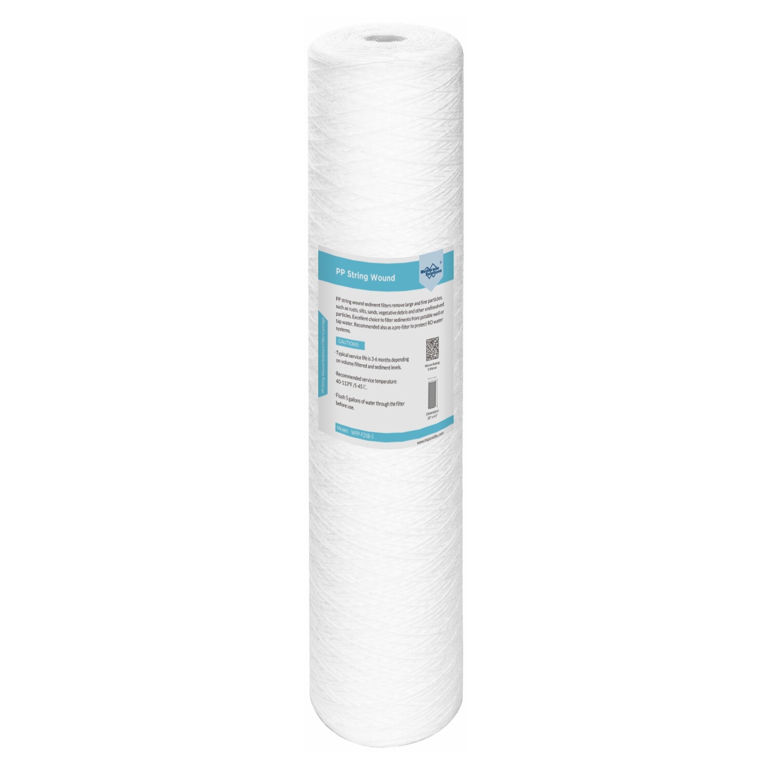 20 Micron 20″x4.5″ String Wound Sediment Water Filter Fit for Big Blue 100-Pack