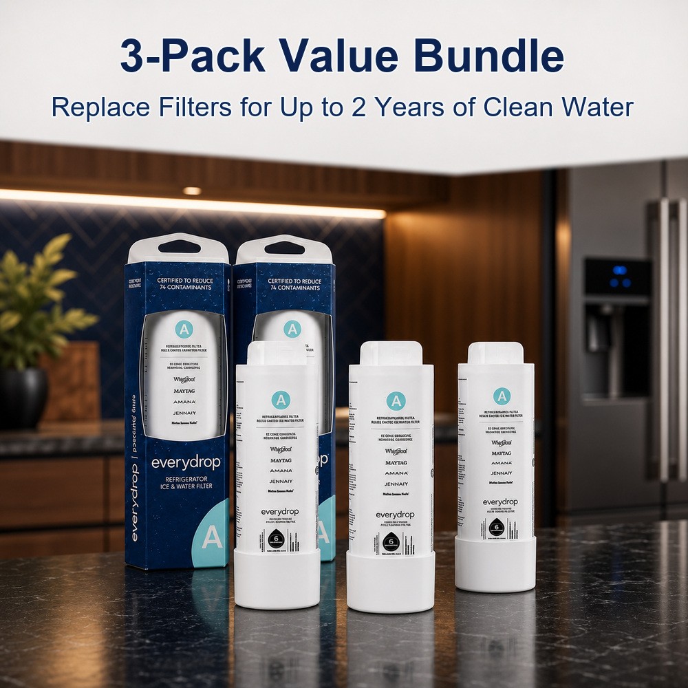 3 Pack Refrigerator Cartridge Ice & Water Filter 4 ED²R4RX²D1 Replacement